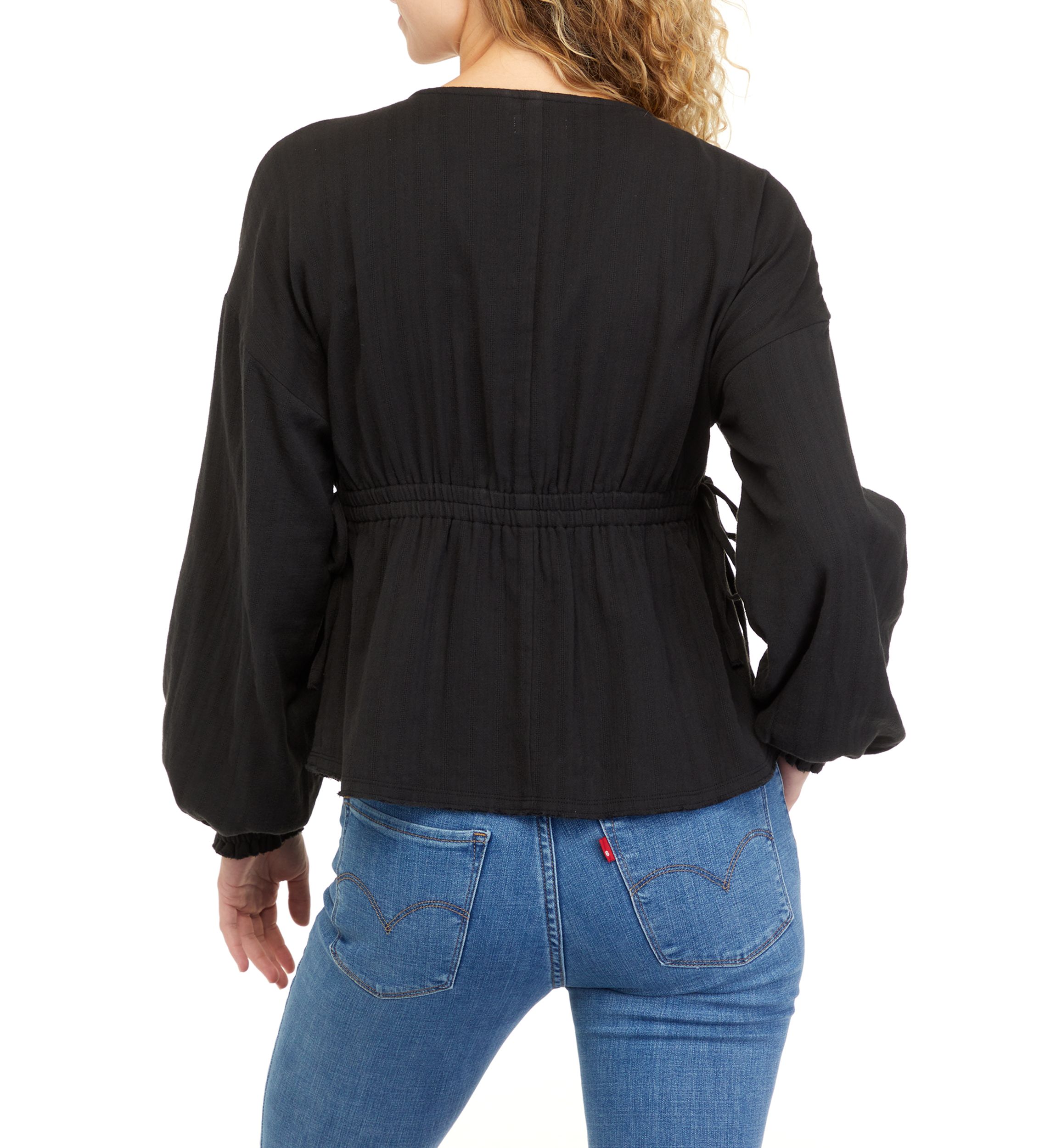 Drop Shoulder Cotton Peasant Top