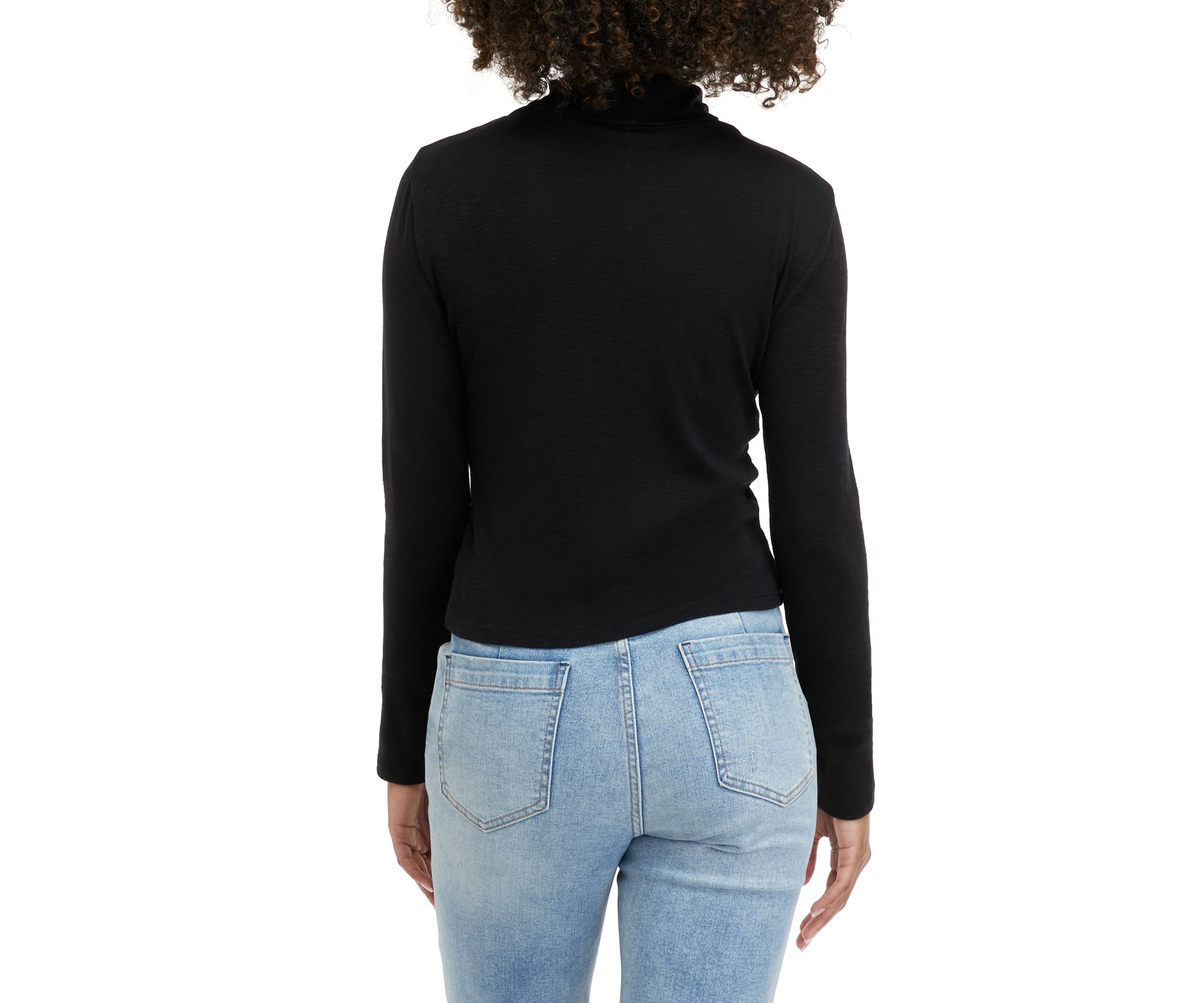 Long Sleeve Mock Ribbed T-Shirt