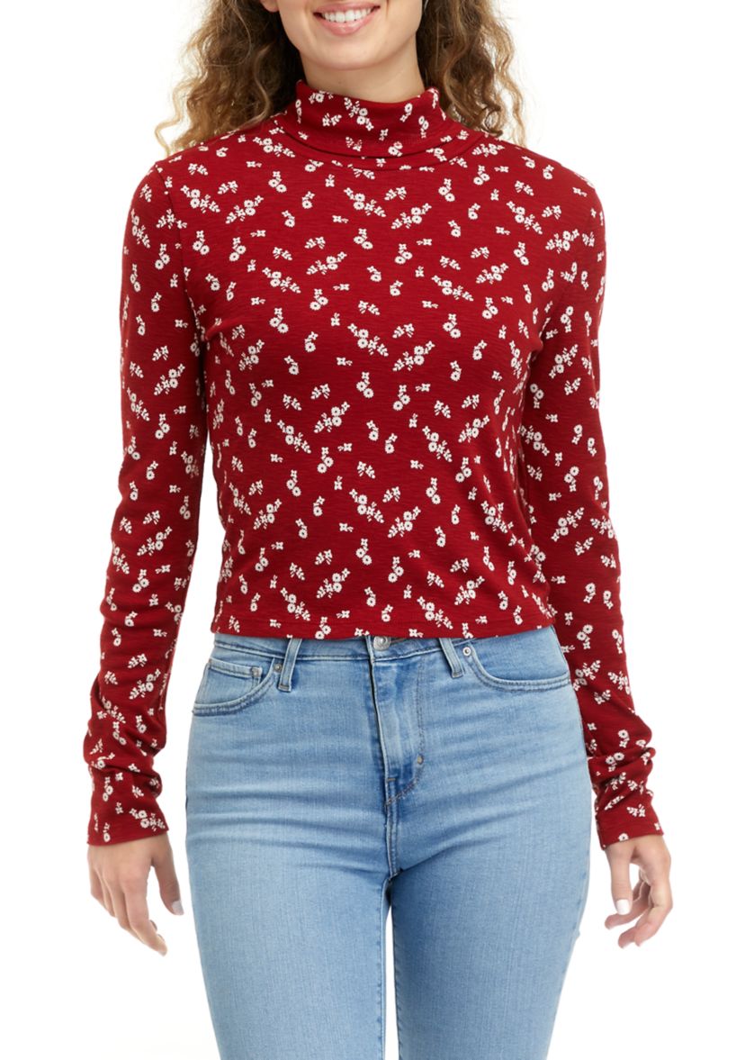 Long Sleeve Mock Ribbed T-Shirt