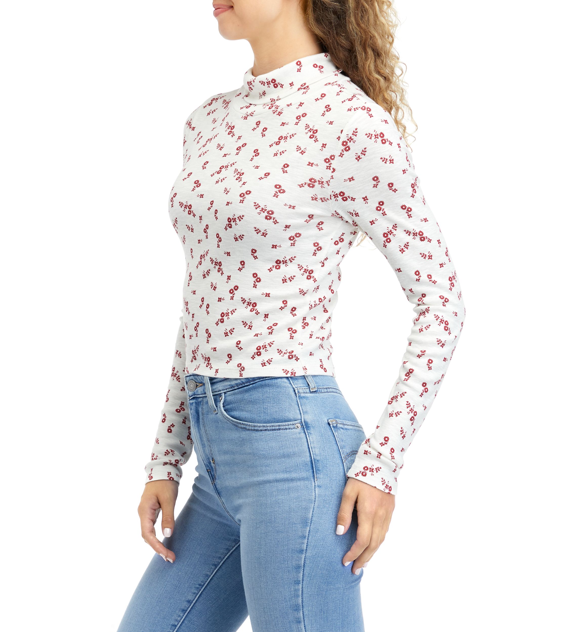 Long Sleeve Mock Ribbed T-Shirt
