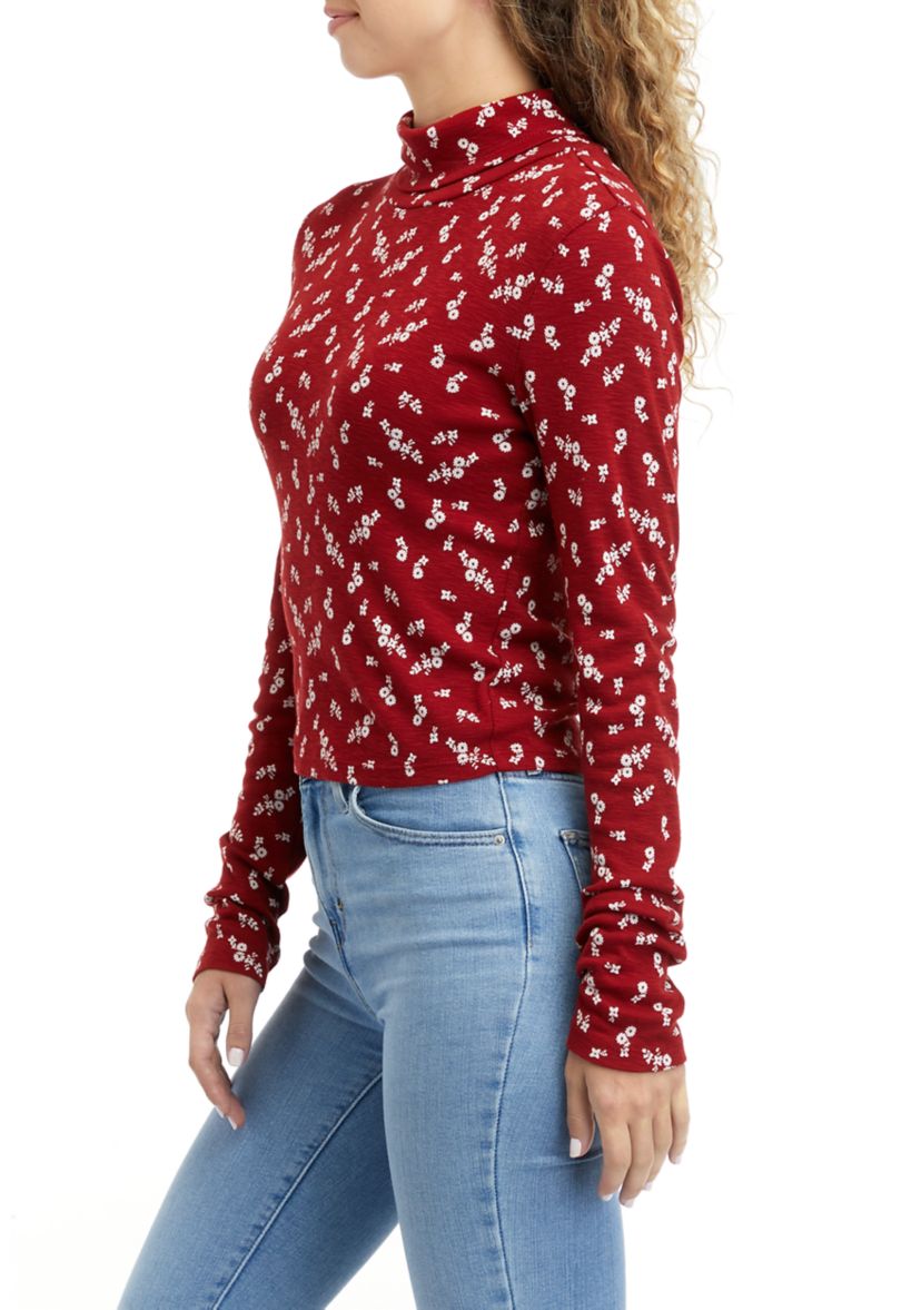 Long Sleeve Mock Ribbed T-Shirt