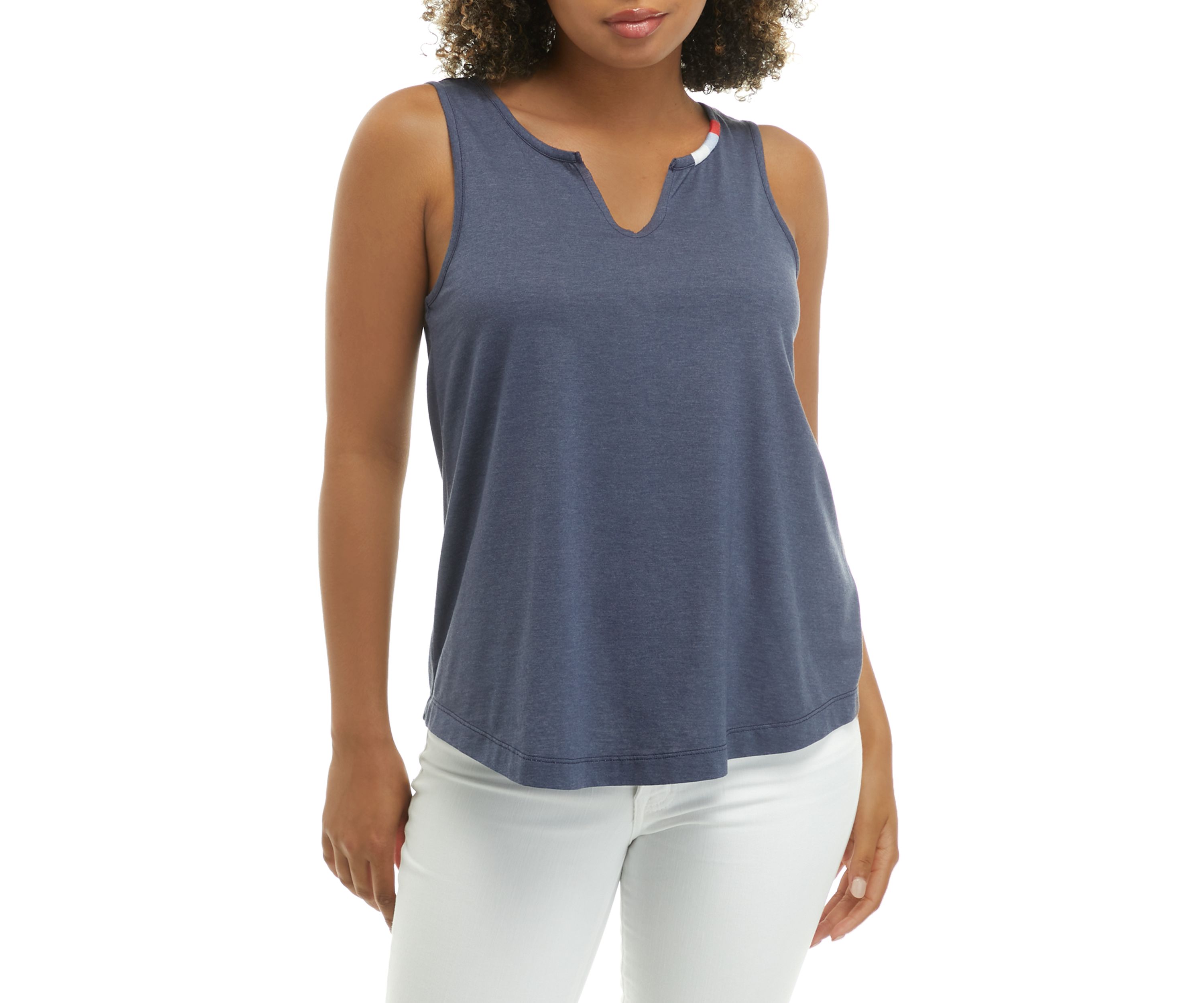Solid Notch Neck Tank Top