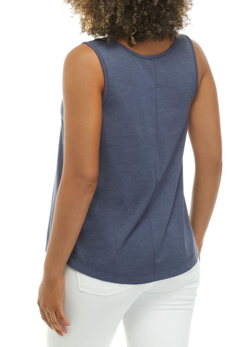 Solid Notch Neck Tank Top