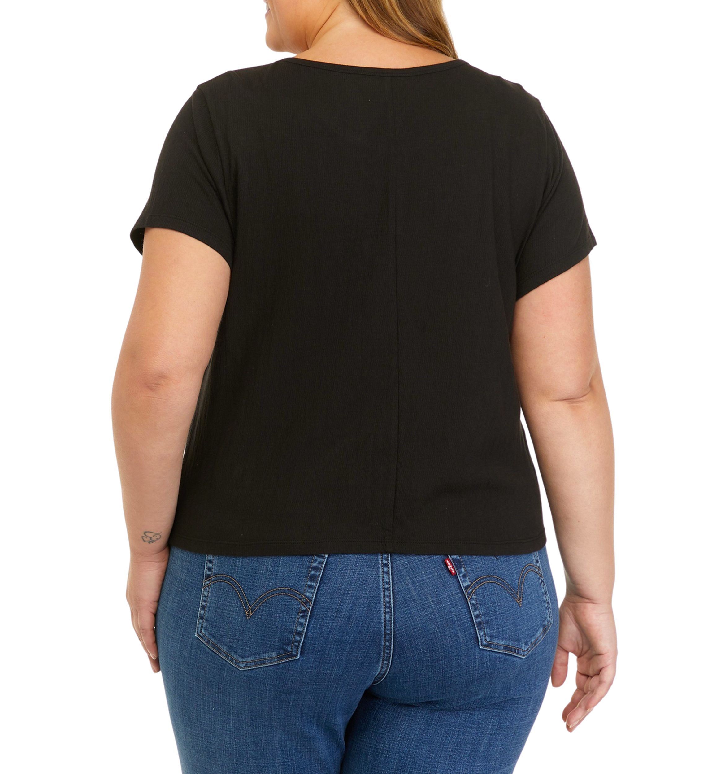 Plus Size Short Sleeve Crinkle Jersey T-Shirt