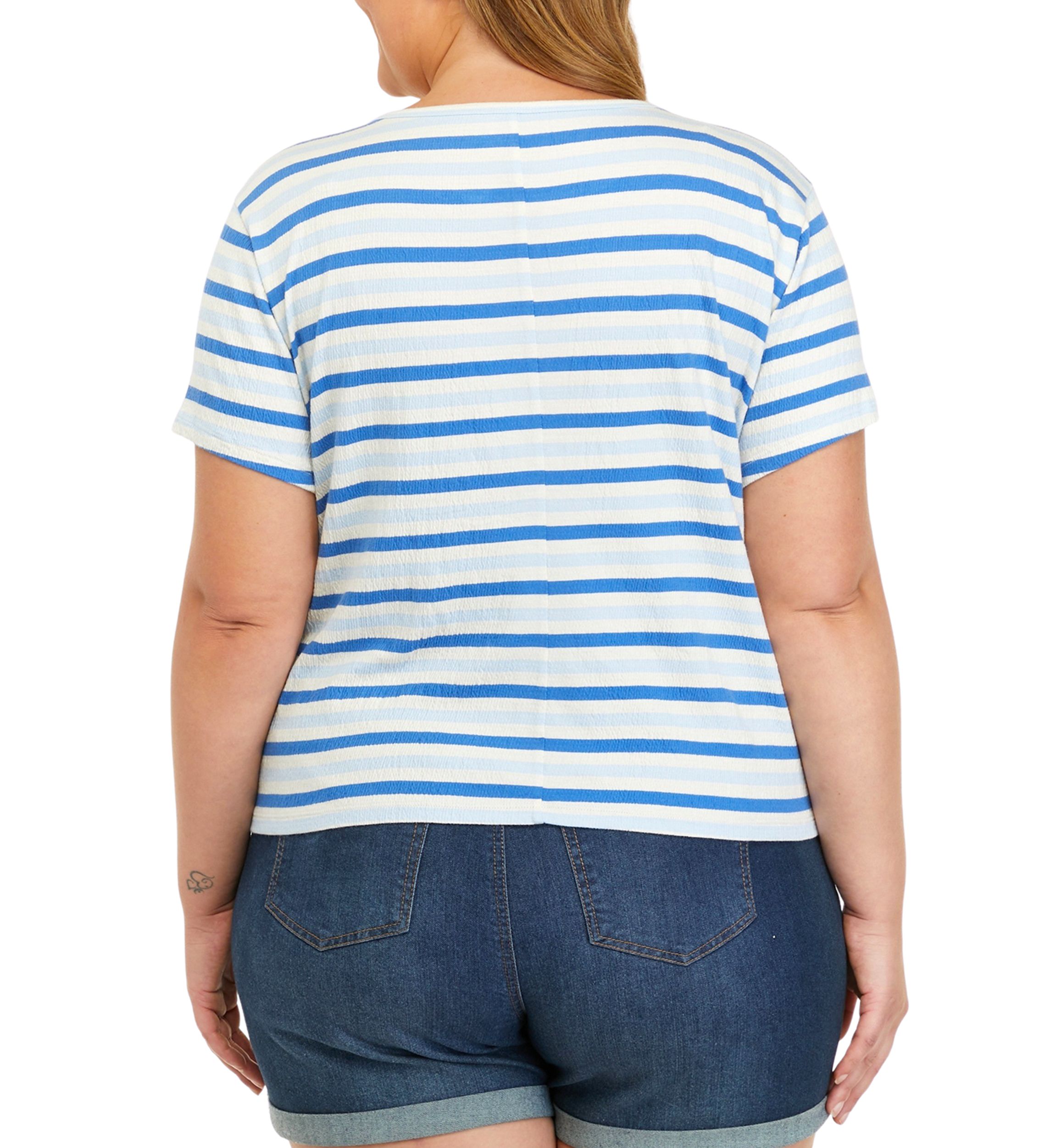 Plus Size Short Sleeve Crinkle Jersey T-Shirt							