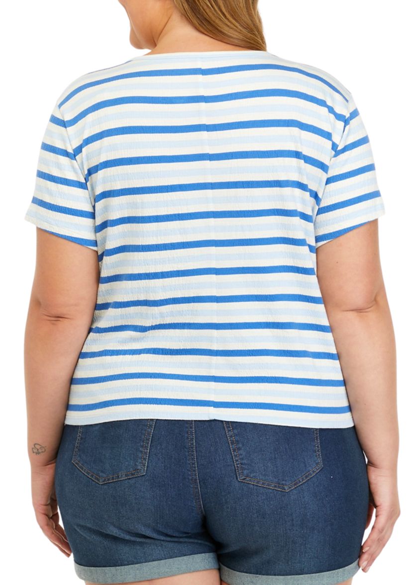 Plus Size Short Sleeve Crinkle Jersey T-Shirt							