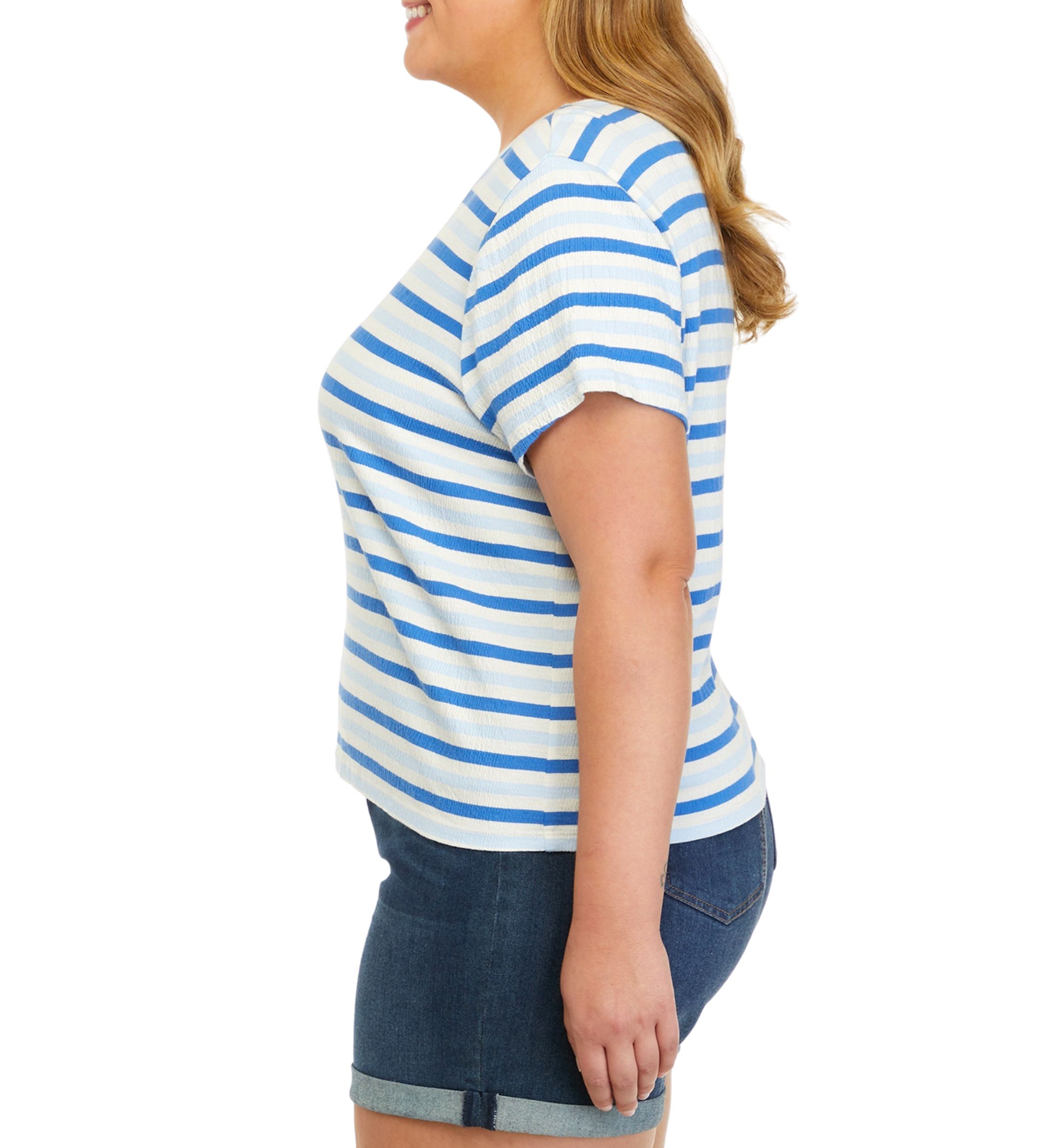 Plus Size Short Sleeve Crinkle Jersey T-Shirt							