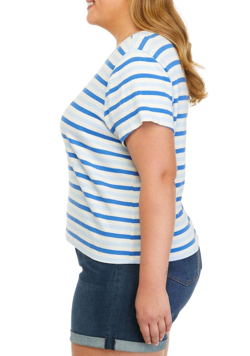 Plus Size Short Sleeve Crinkle Jersey T-Shirt							