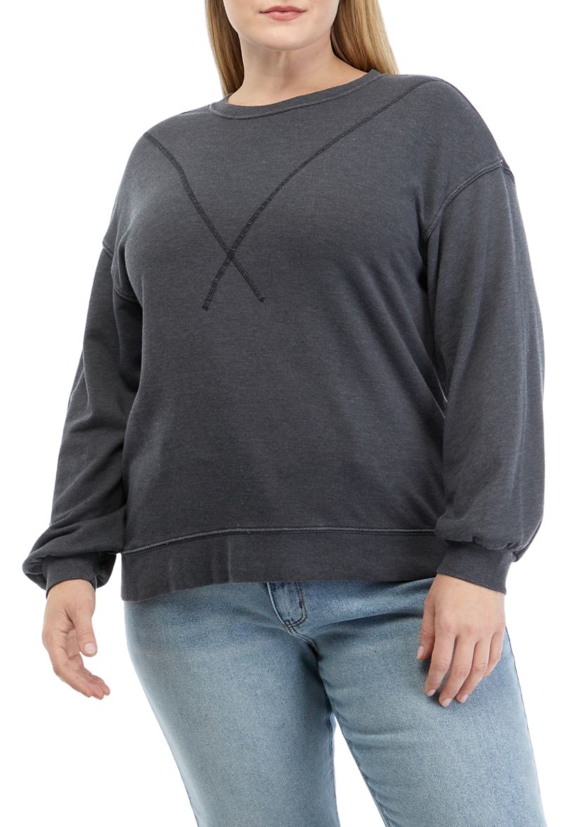 Plus Size Long Sleeve Crew Neck Sweatshirt