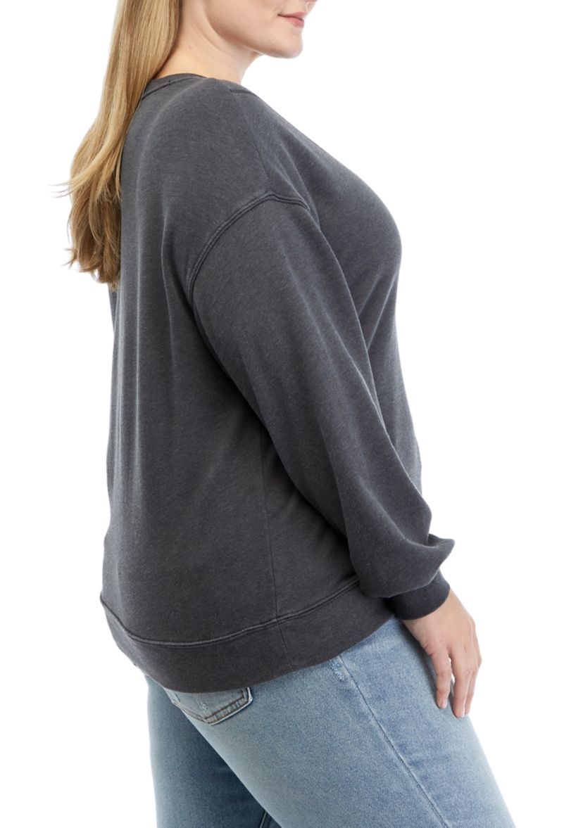 Plus Size Long Sleeve Crew Neck Sweatshirt