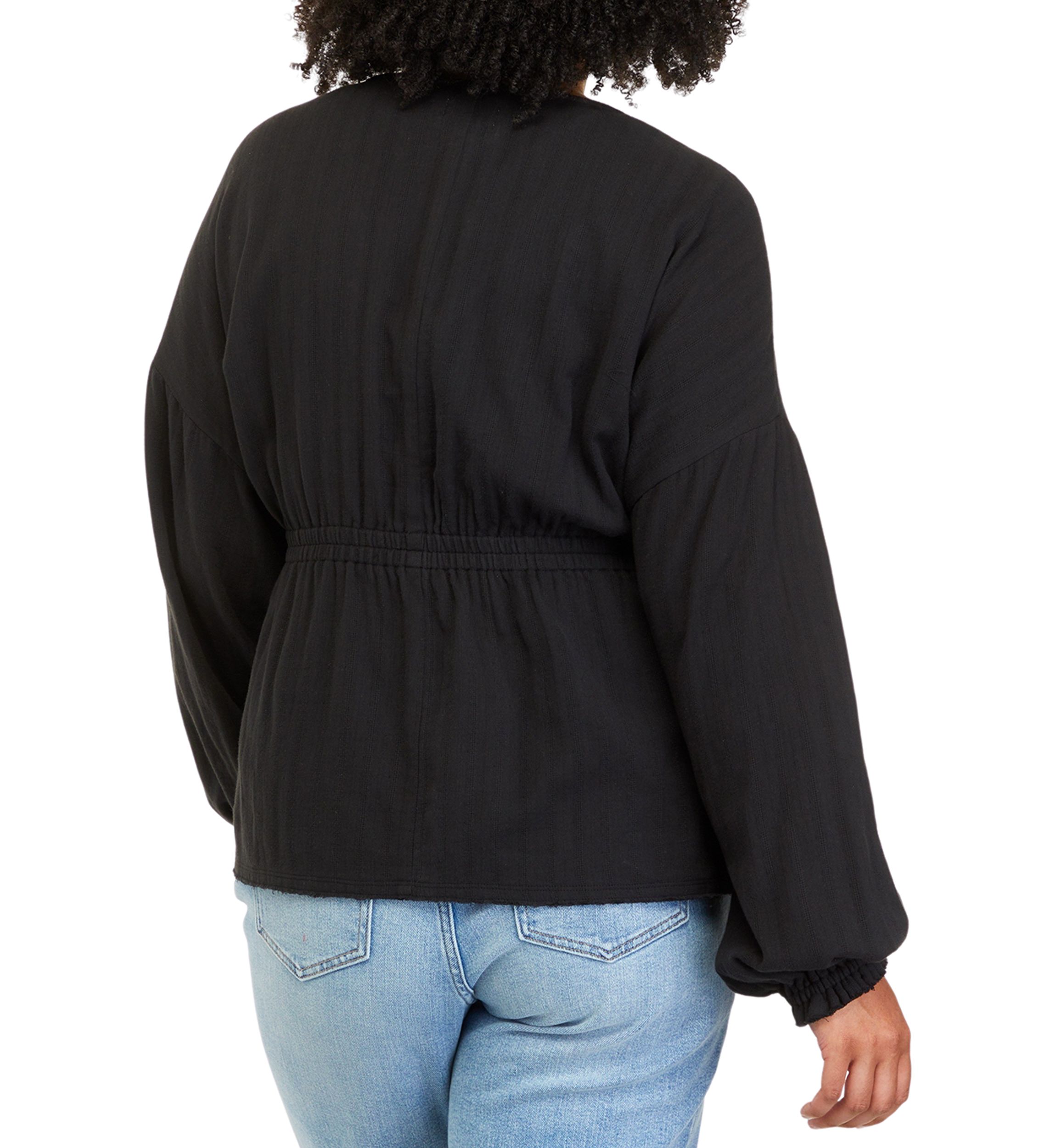 Plus Size V-Neck Peasant Top