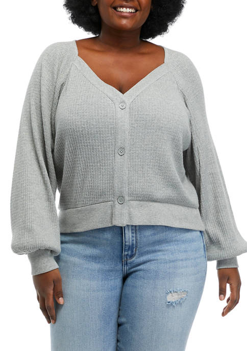 TRUE CRAFT Plus Size Long Sleeve Button Front