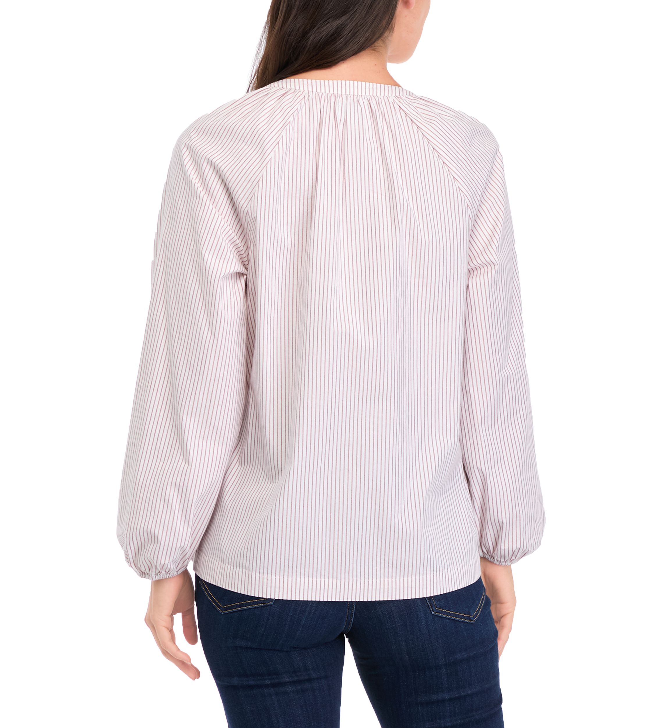 Womens Blouson Sleeve Peasant Top 