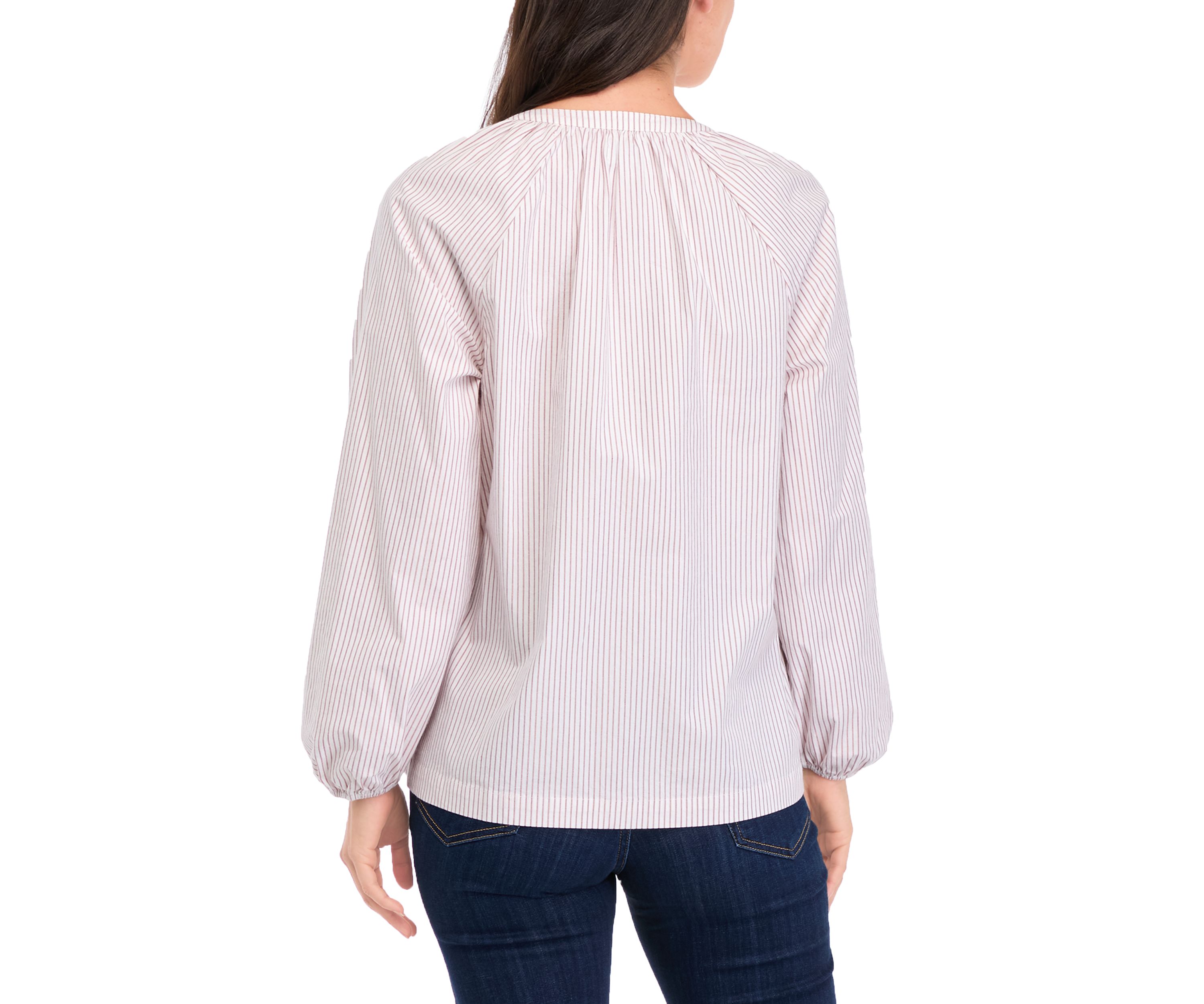 Womens Blouson Sleeve Peasant Top 