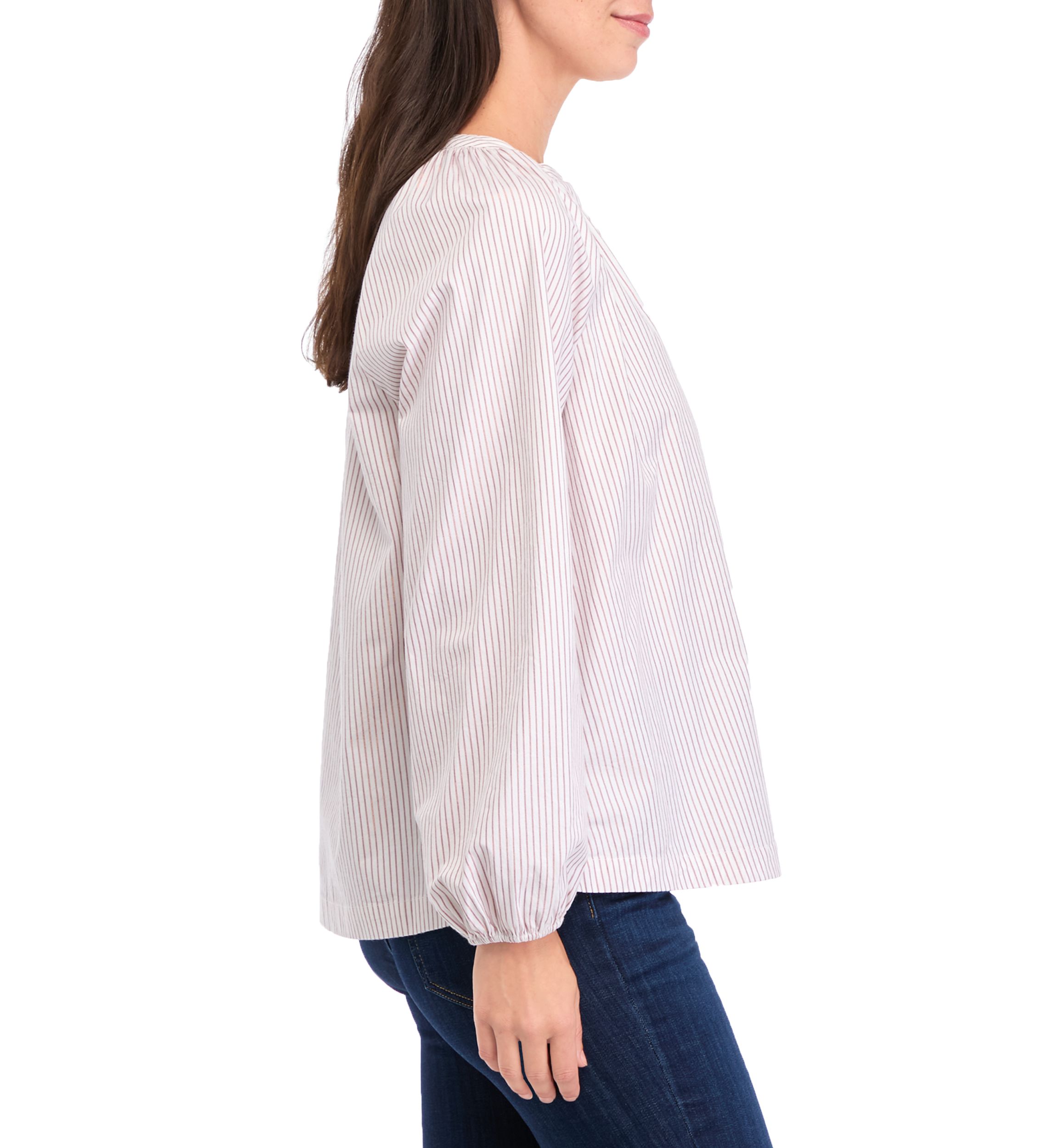 Womens Blouson Sleeve Peasant Top 
