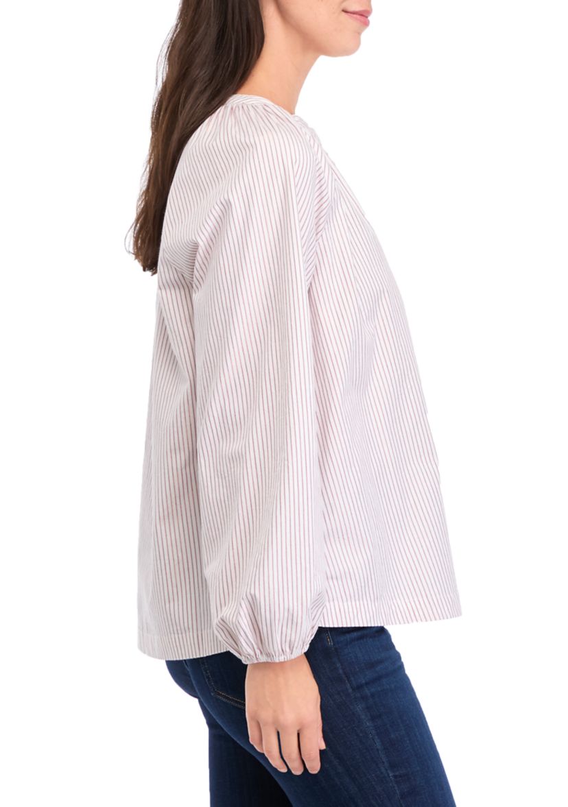 Womens Blouson Sleeve Peasant Top 