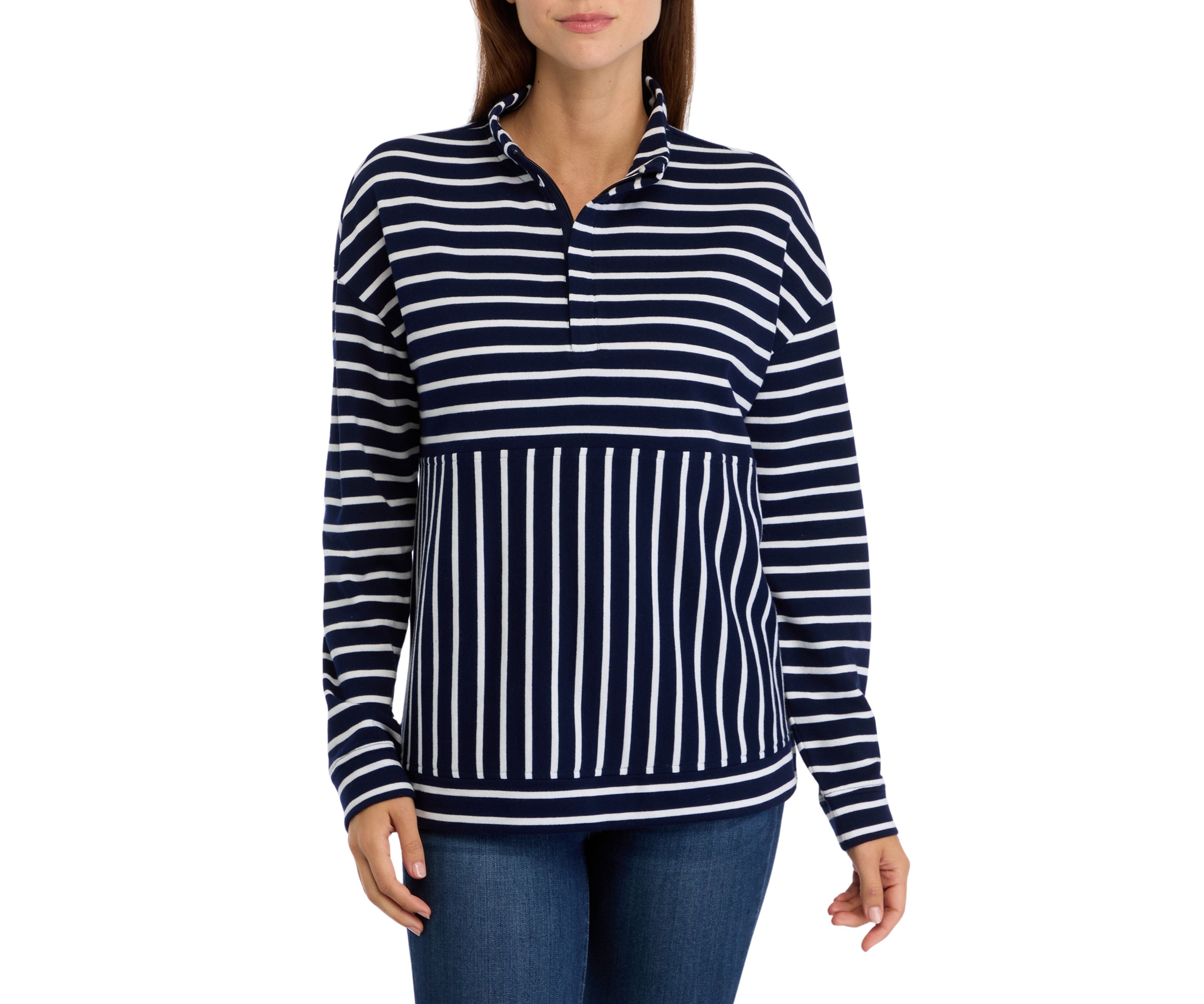 Womens Striped Pullover