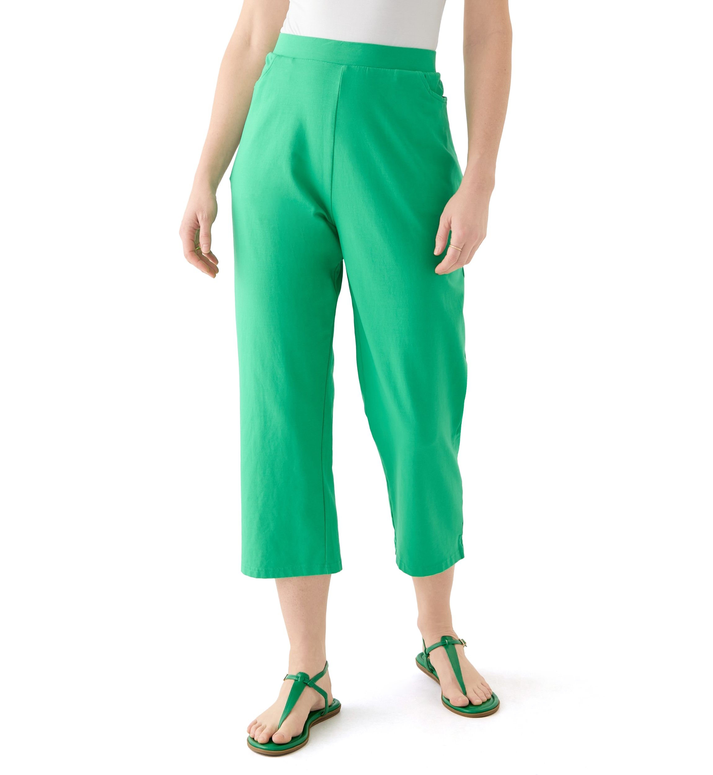 Womens Pull On Terry Crop Pants