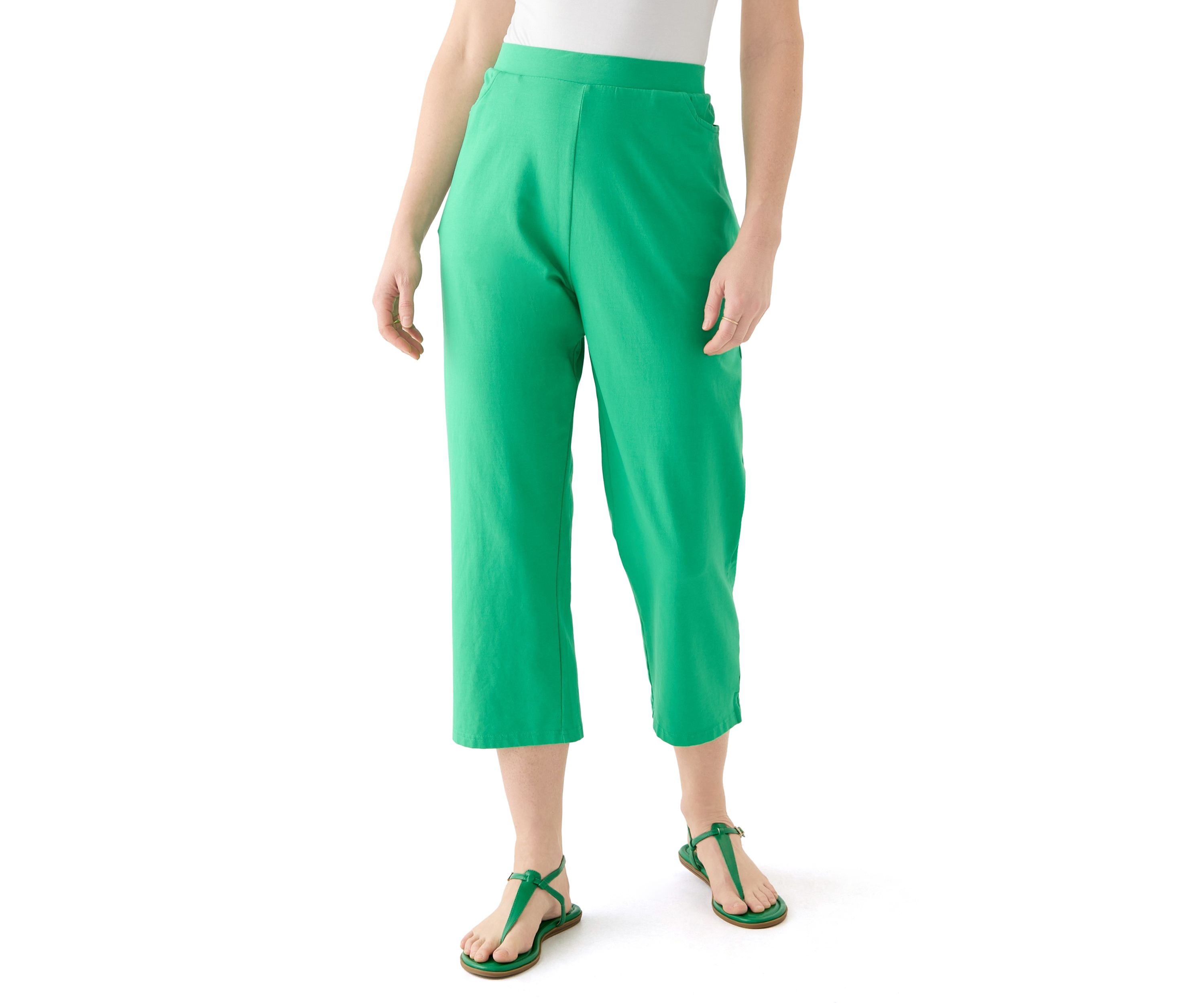 Womens Pull On Terry Crop Pants