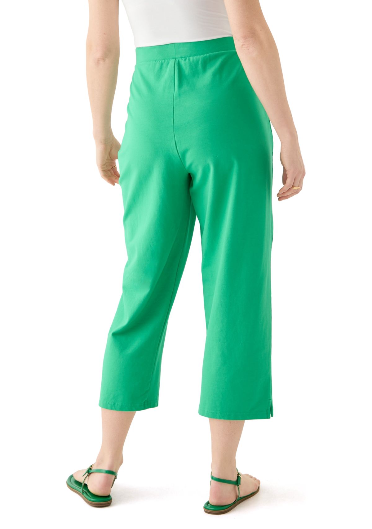 Womens Pull On Terry Crop Pants