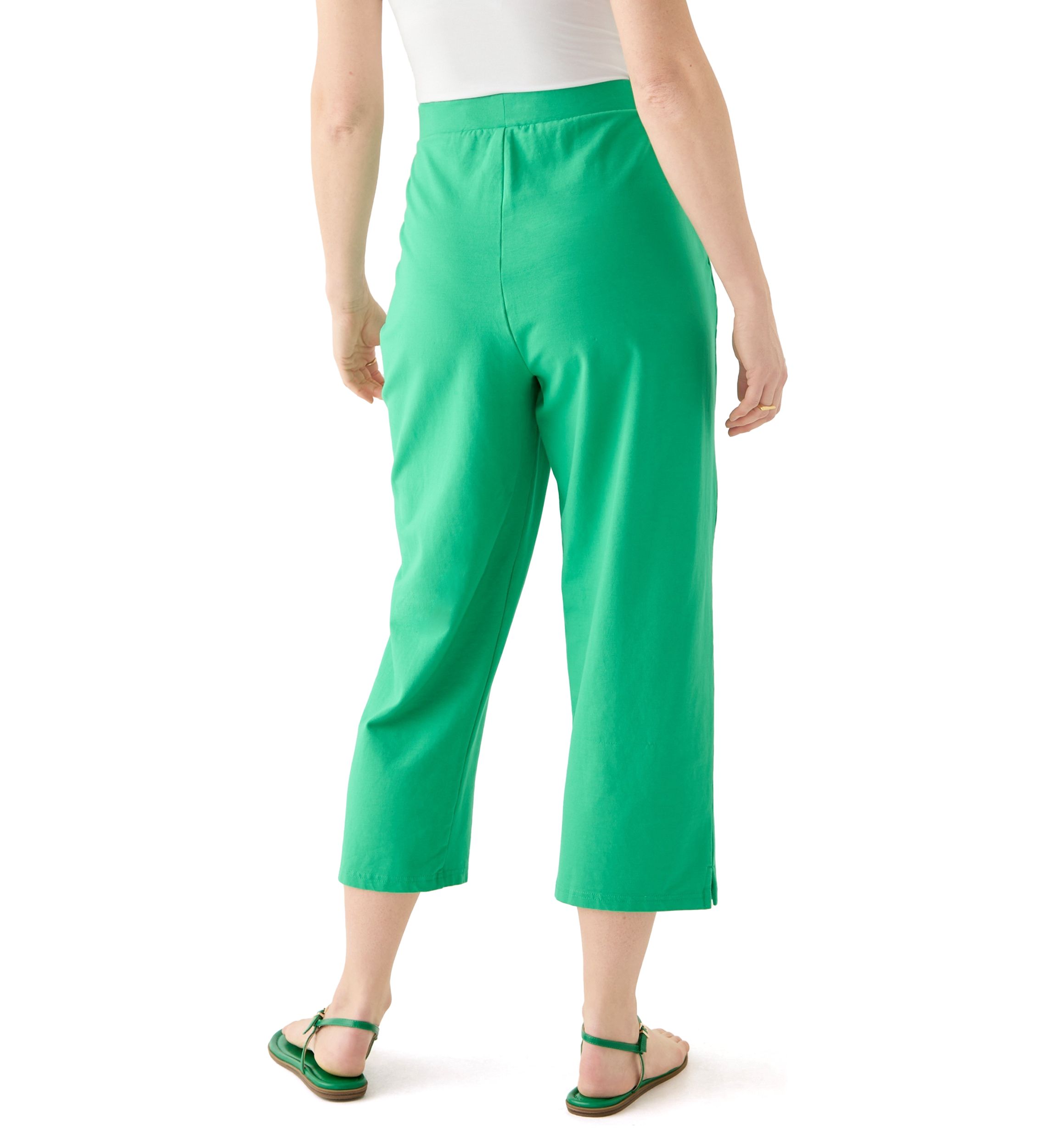 Womens Pull On Terry Crop Pants