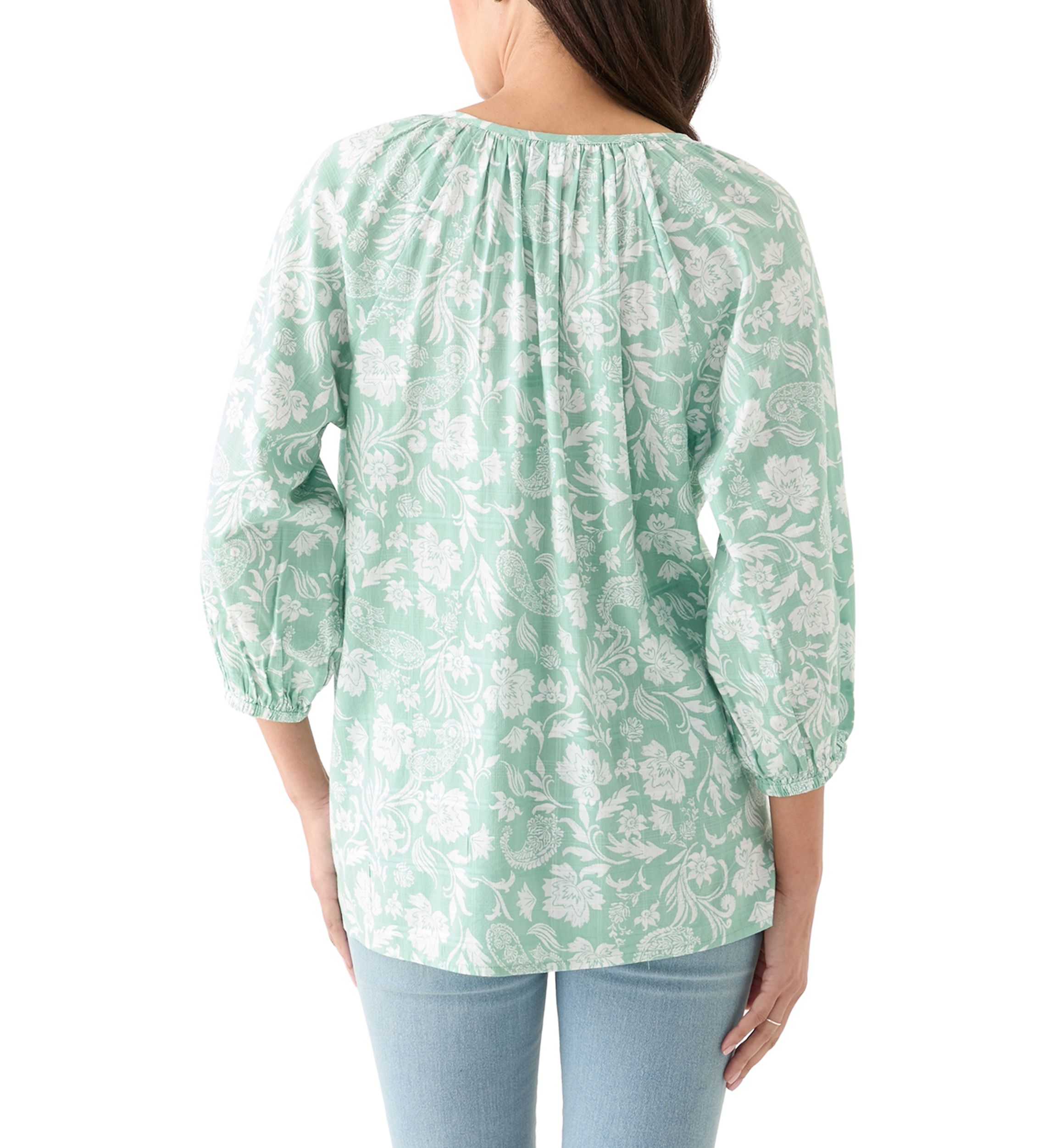 Womens Textured Printed Blouse