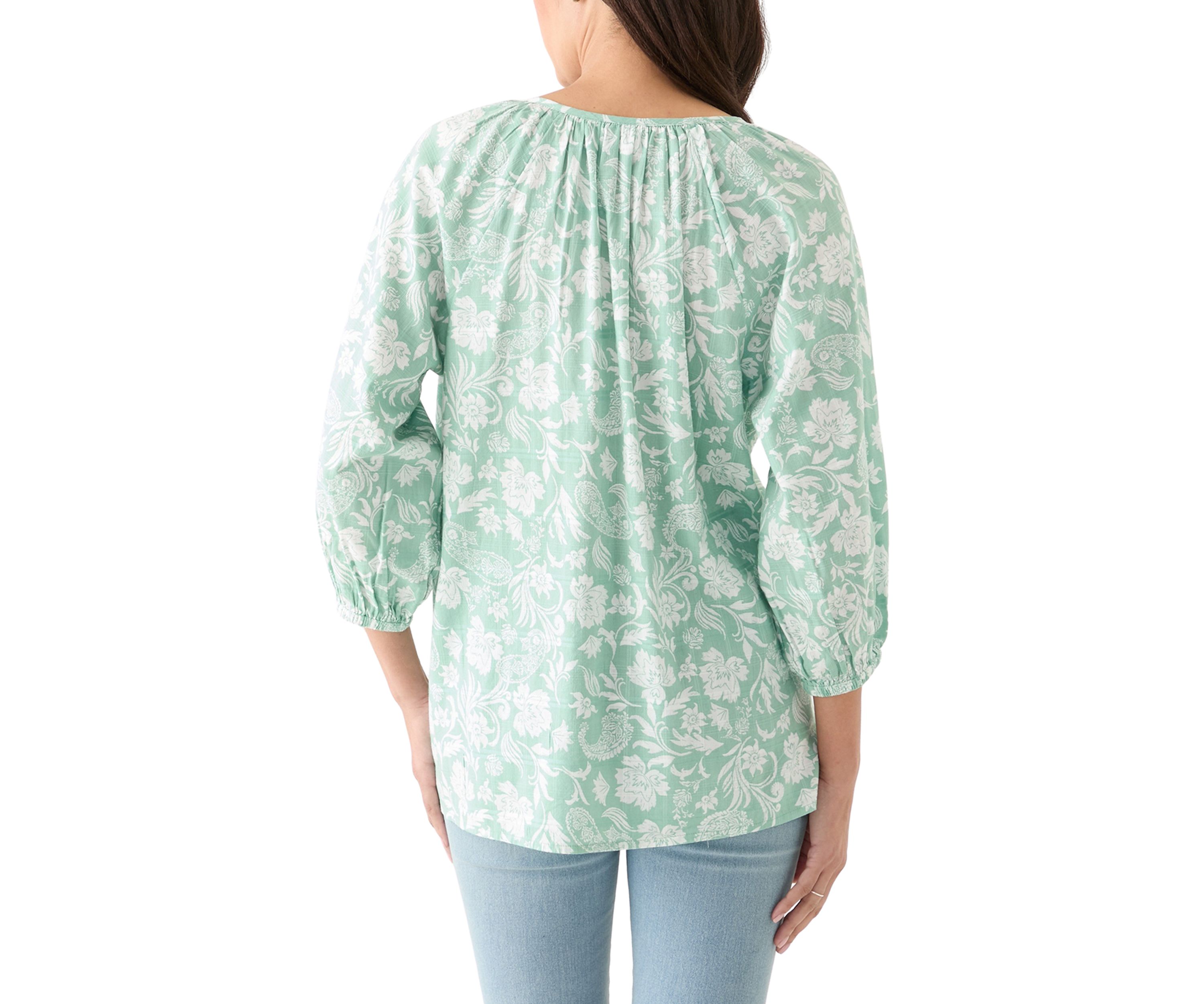 Womens Textured Printed Blouse
