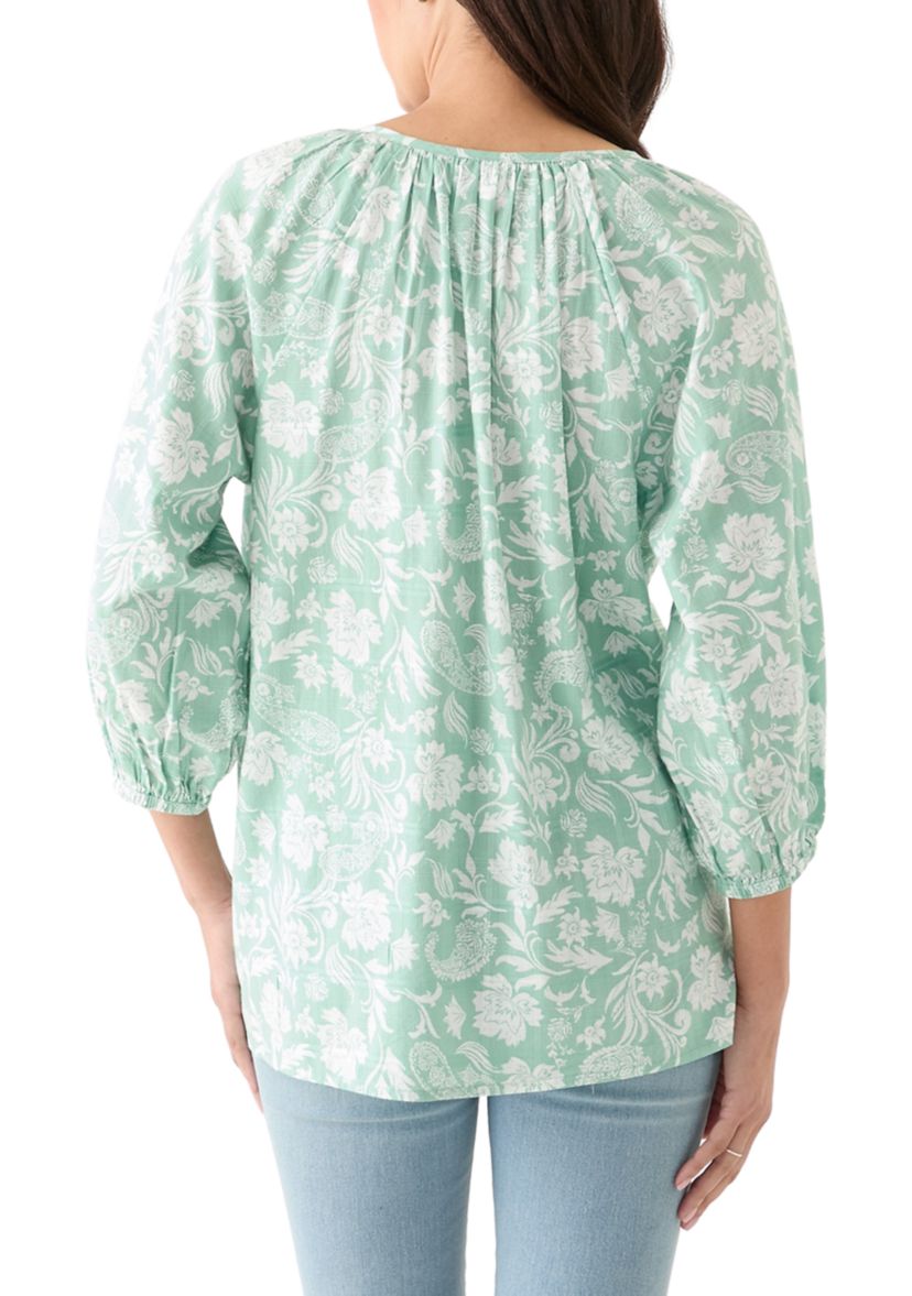 Womens Textured Printed Blouse