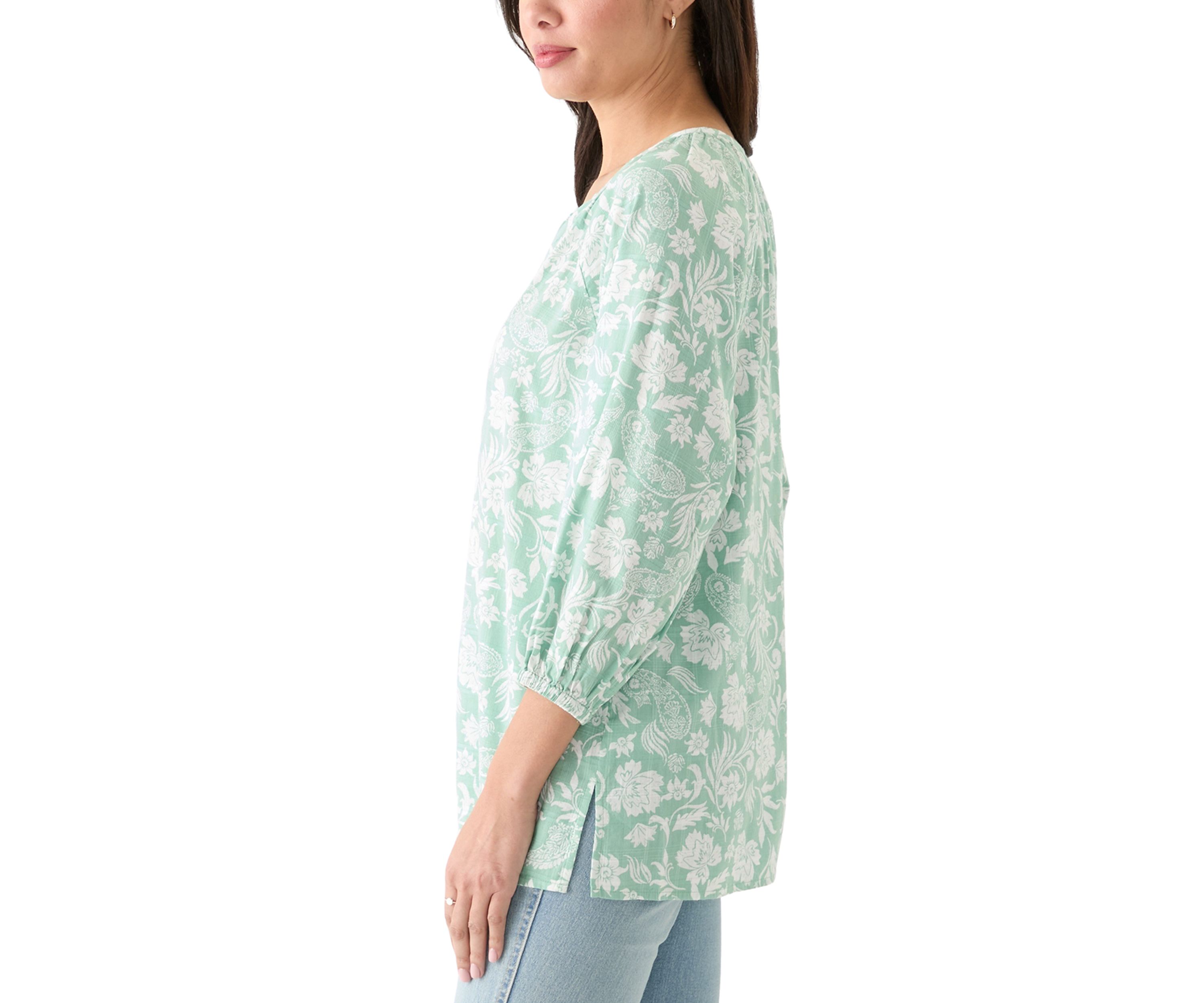Womens Textured Printed Blouse