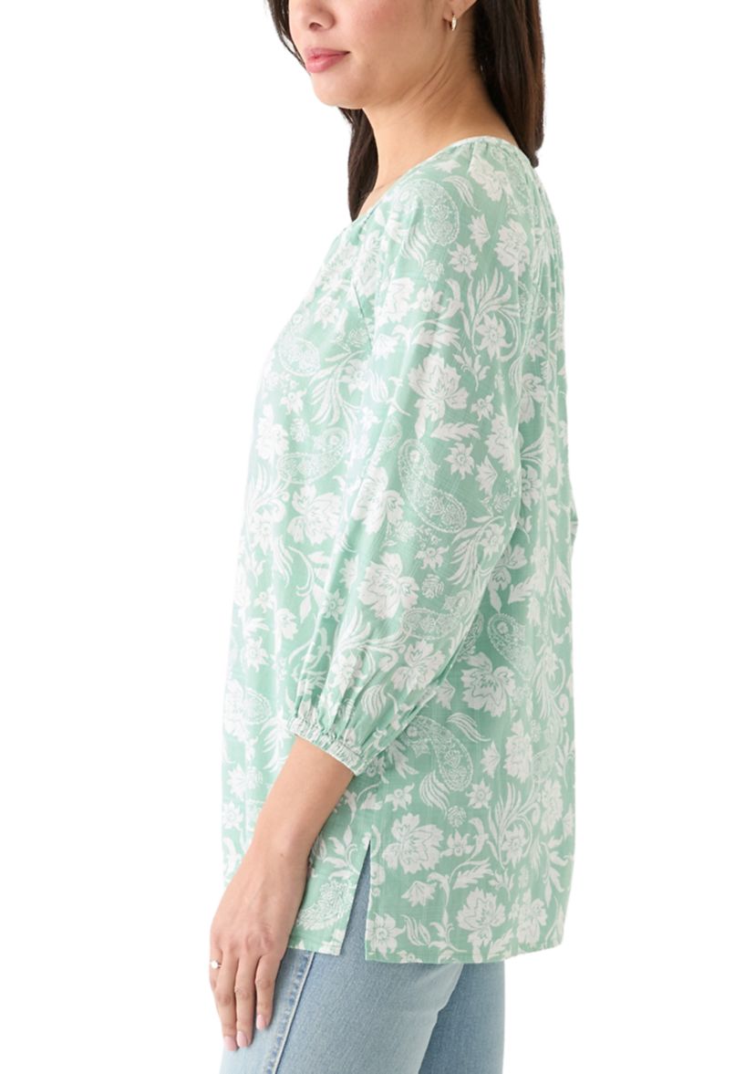 Womens Textured Printed Blouse