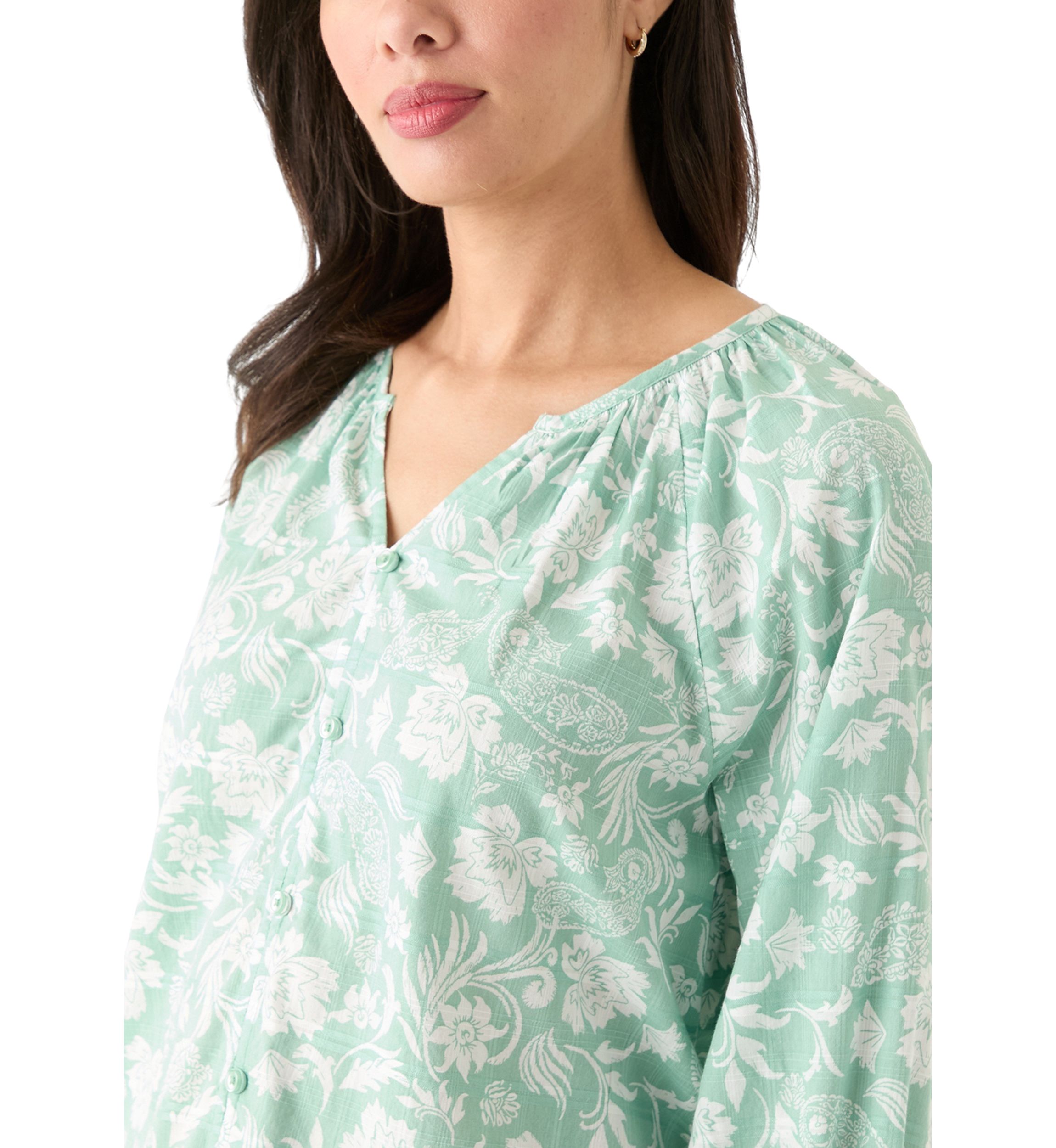 Womens Textured Printed Blouse