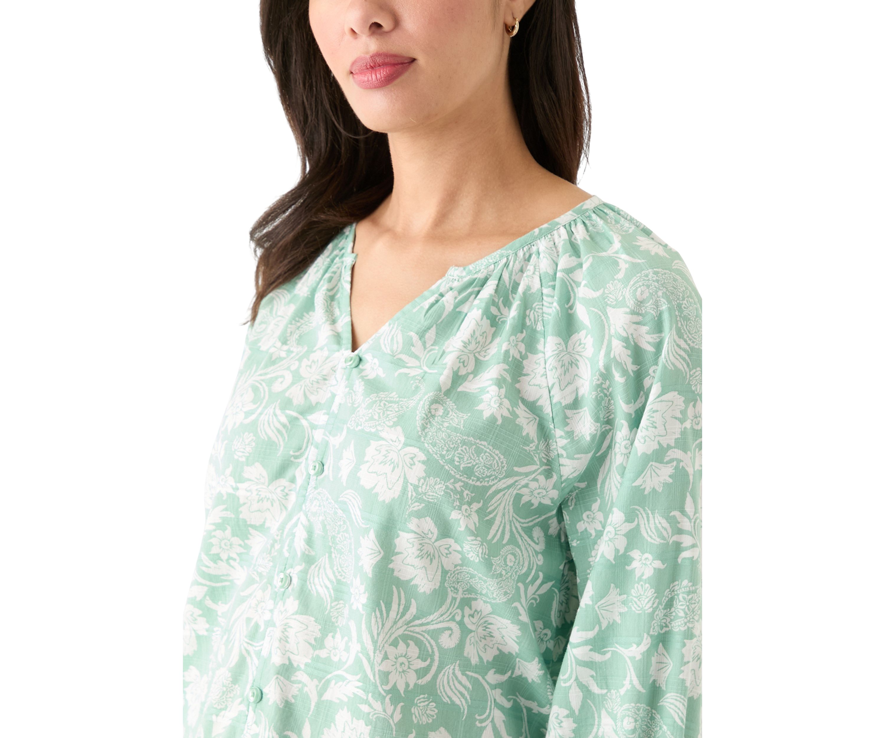 Womens Textured Printed Blouse
