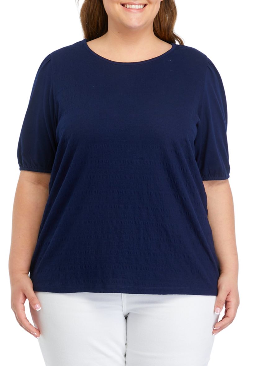Plus Size Solid Smocked Top