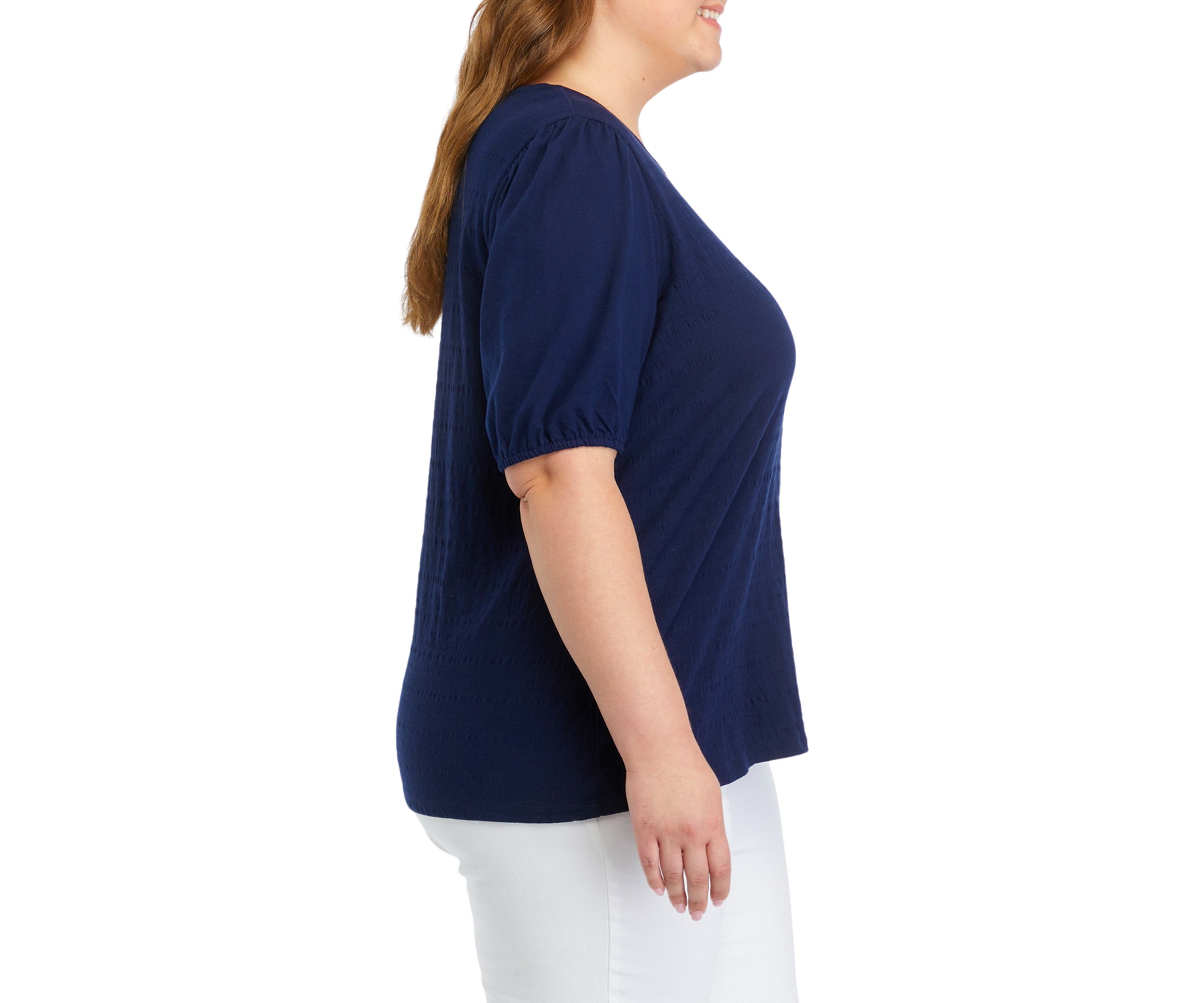 Plus Size Solid Smocked Top