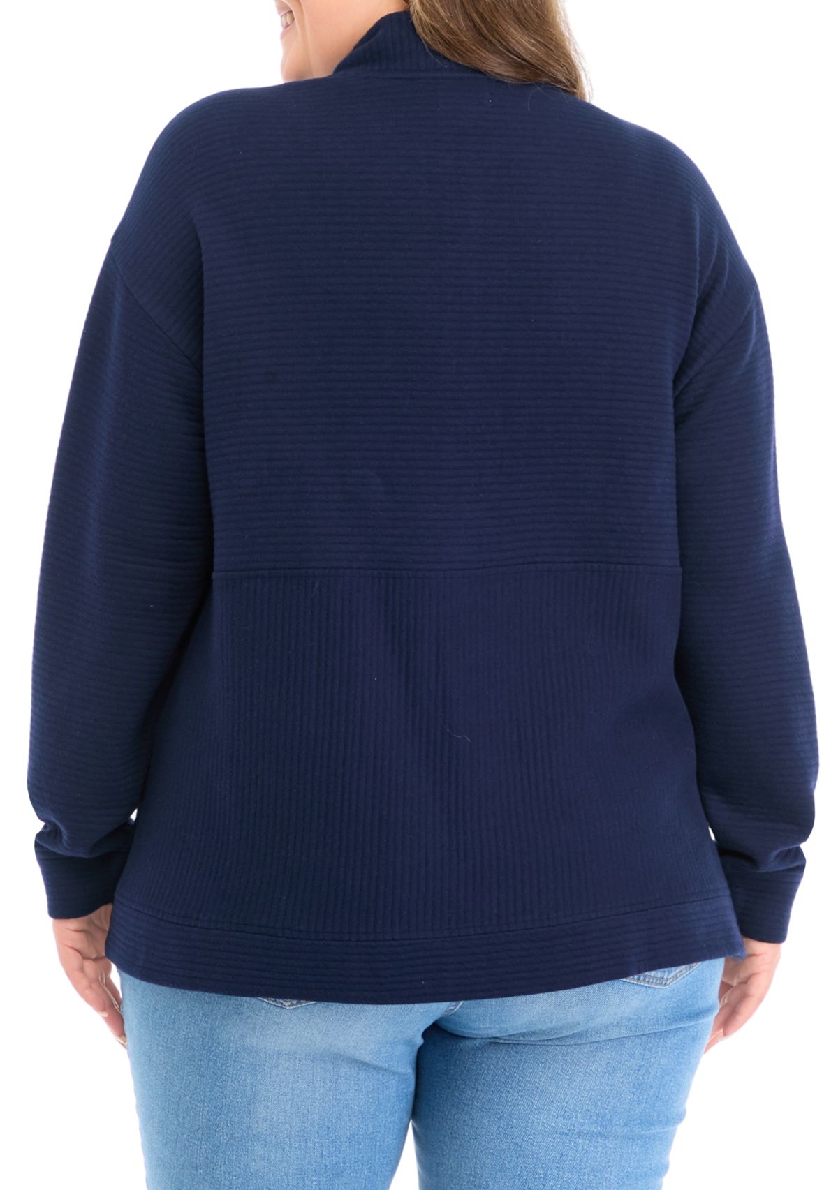 Plus Size Quilted Quarter Zip Pullover