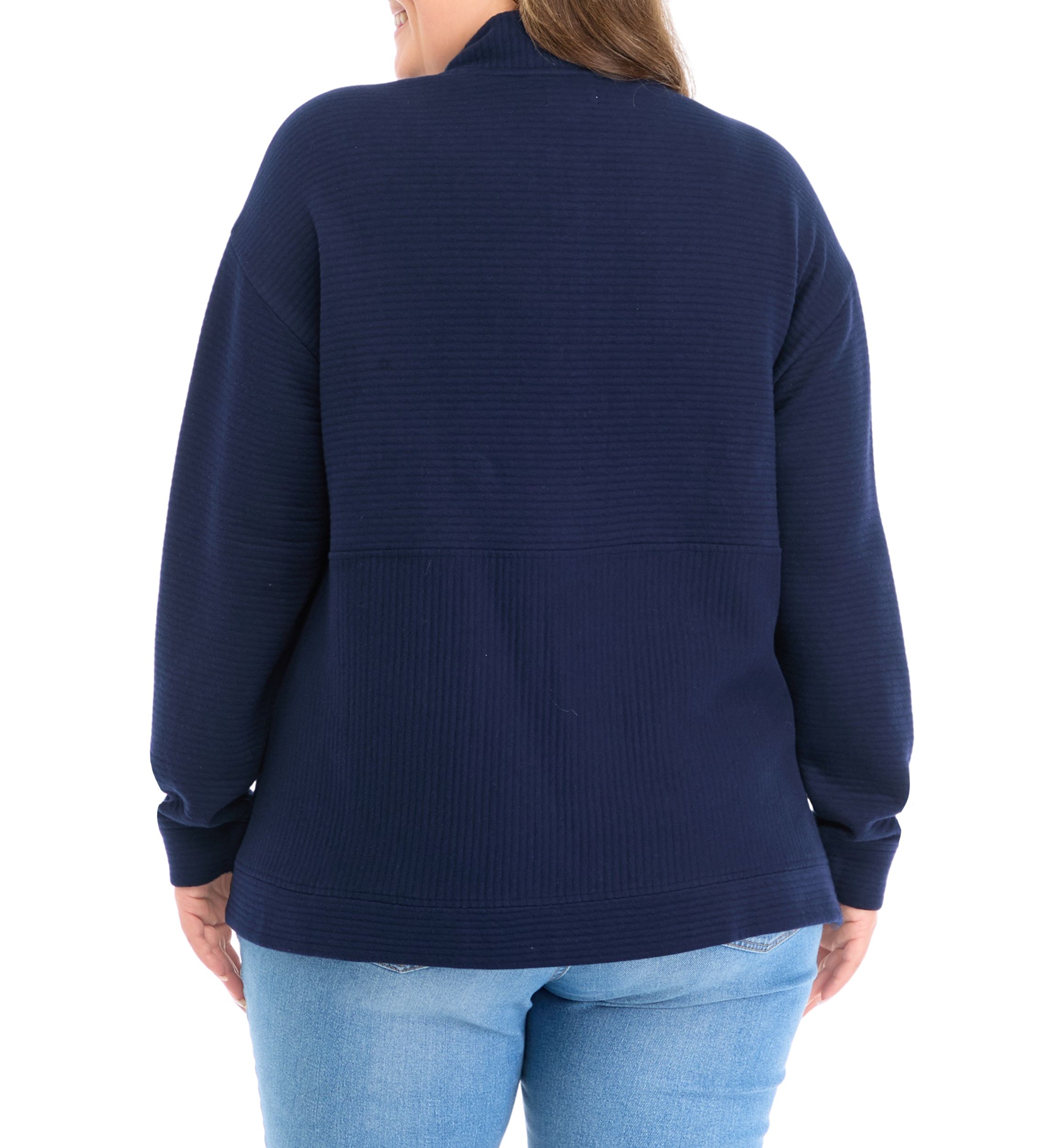 Plus Size Quilted Quarter Zip Pullover