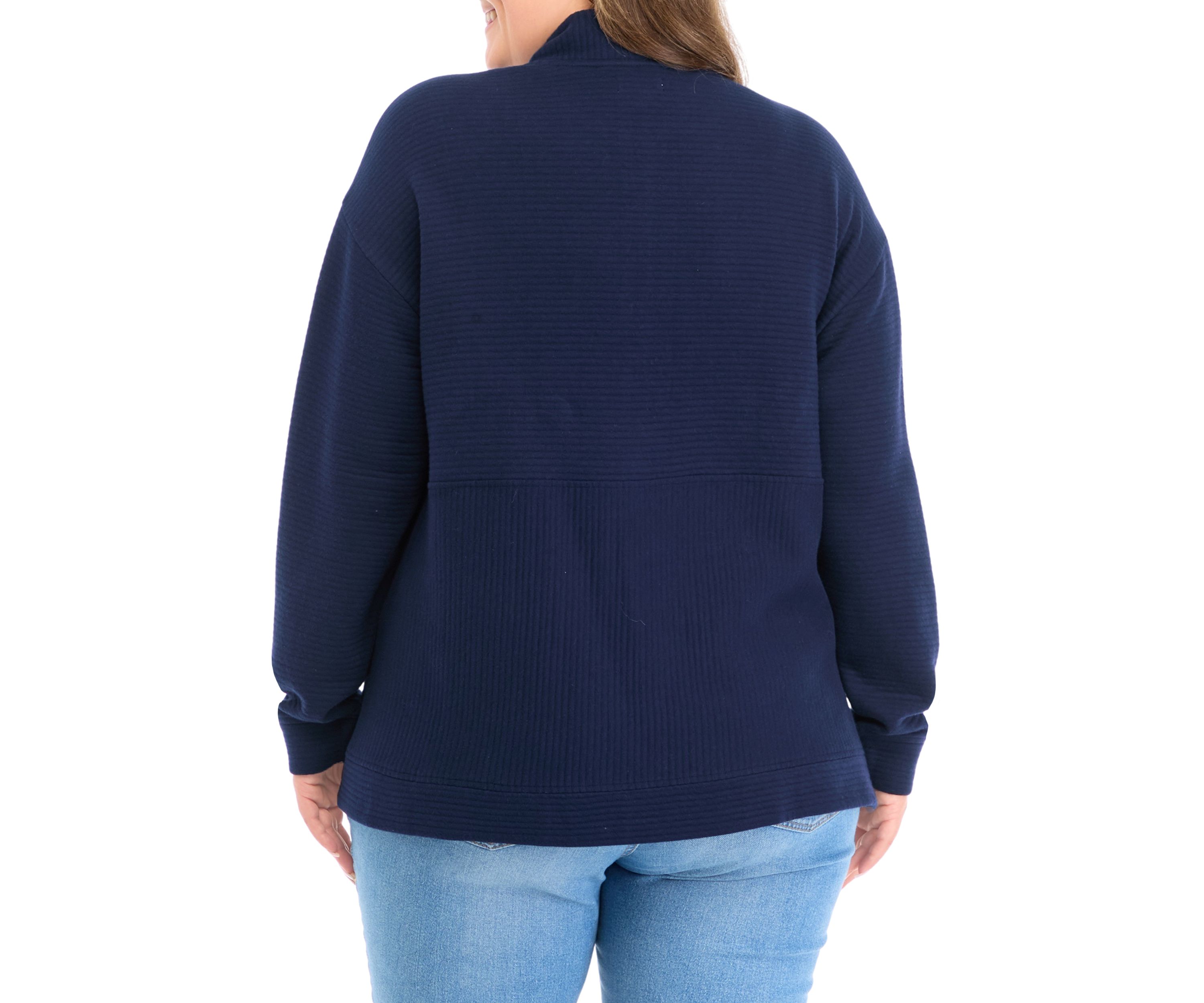 Plus Size Quilted Quarter Zip Pullover