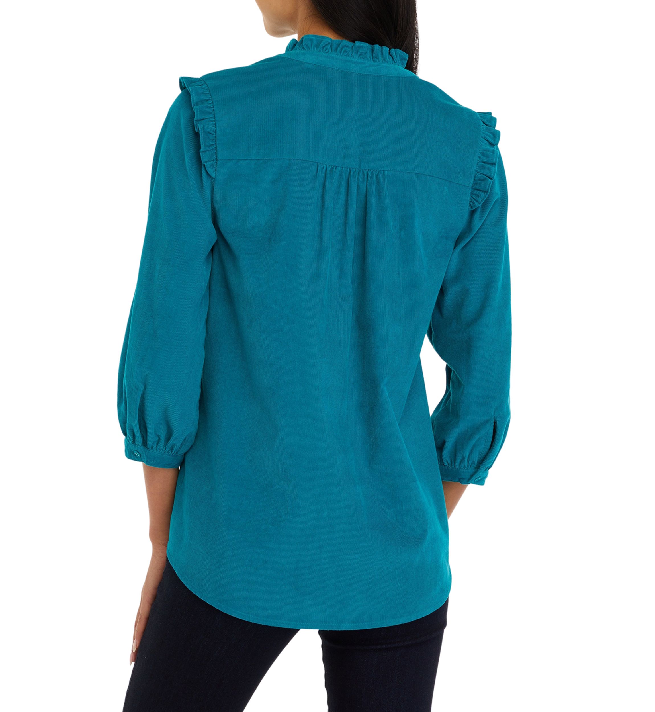 Womens Corduroy Button Front Top