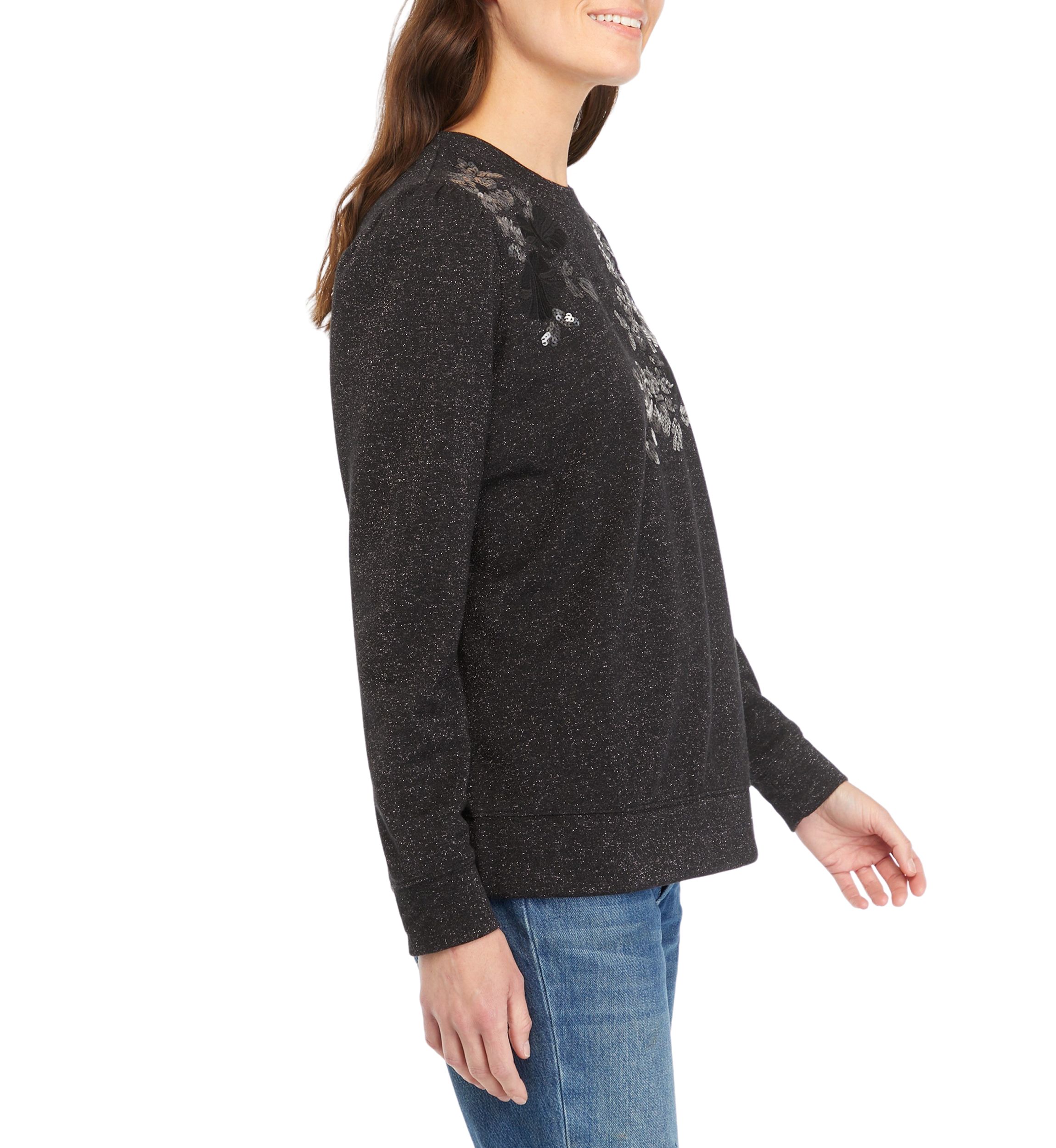 Womens Long Sleeve Sequin Sweatshirt