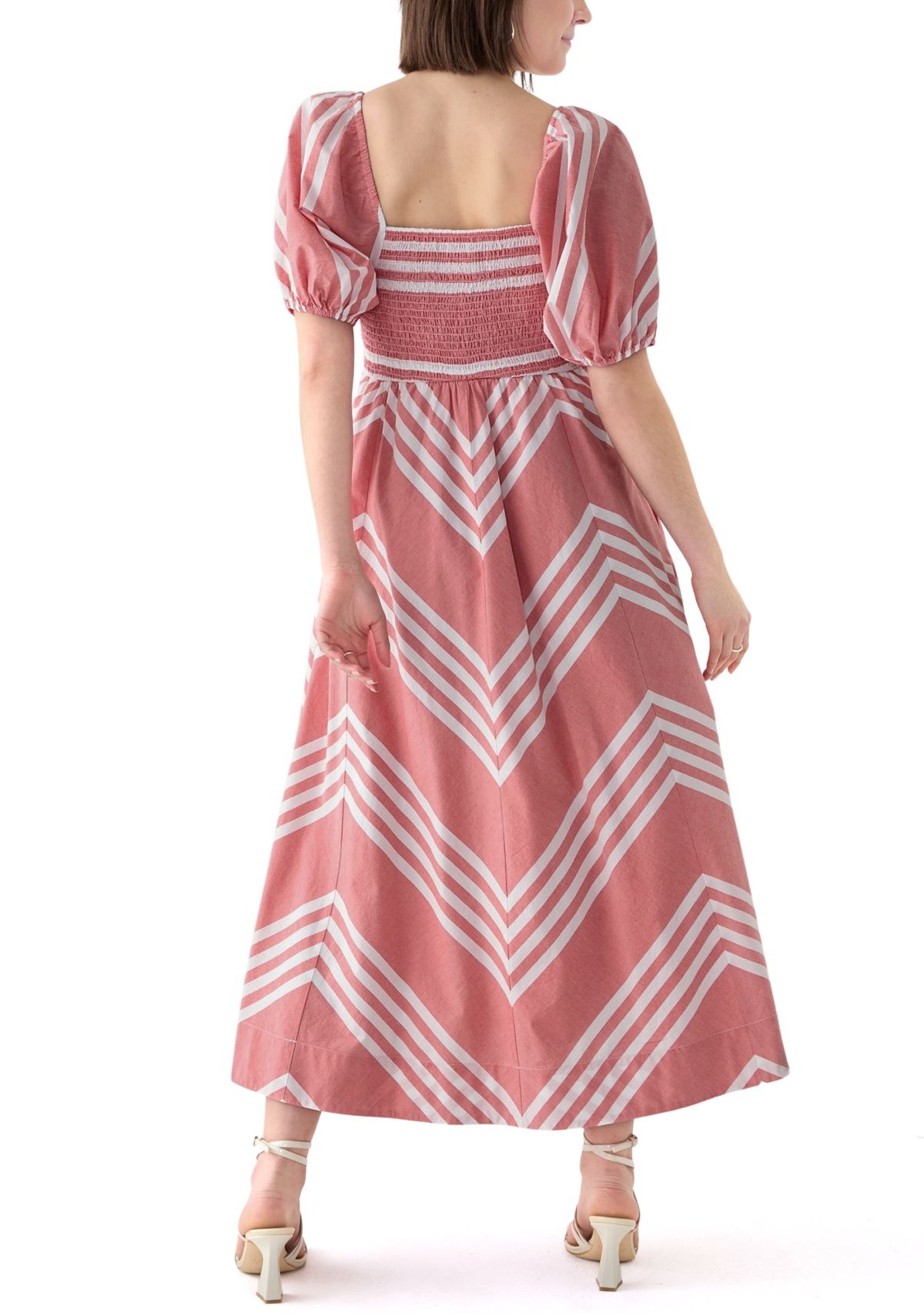 Womens Short Sleeve Printed Square Neck Maxi Dress 