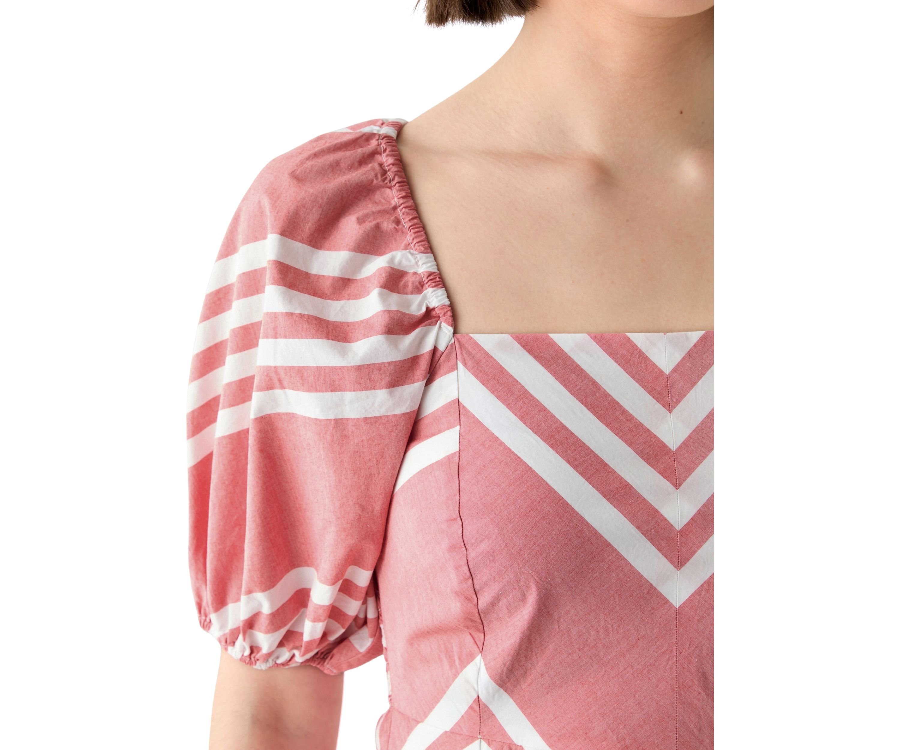 Womens Short Sleeve Printed Square Neck Maxi Dress 