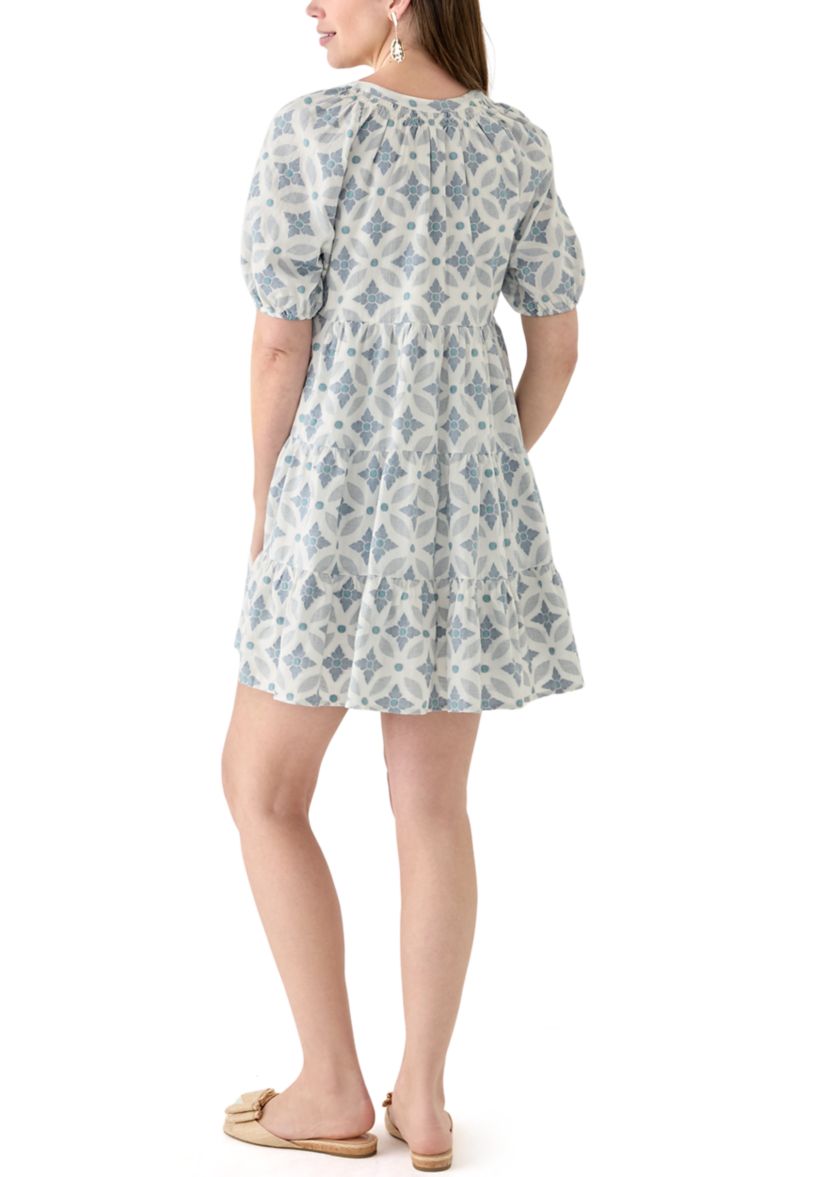 Womens Short Sleeve Peasant Dress