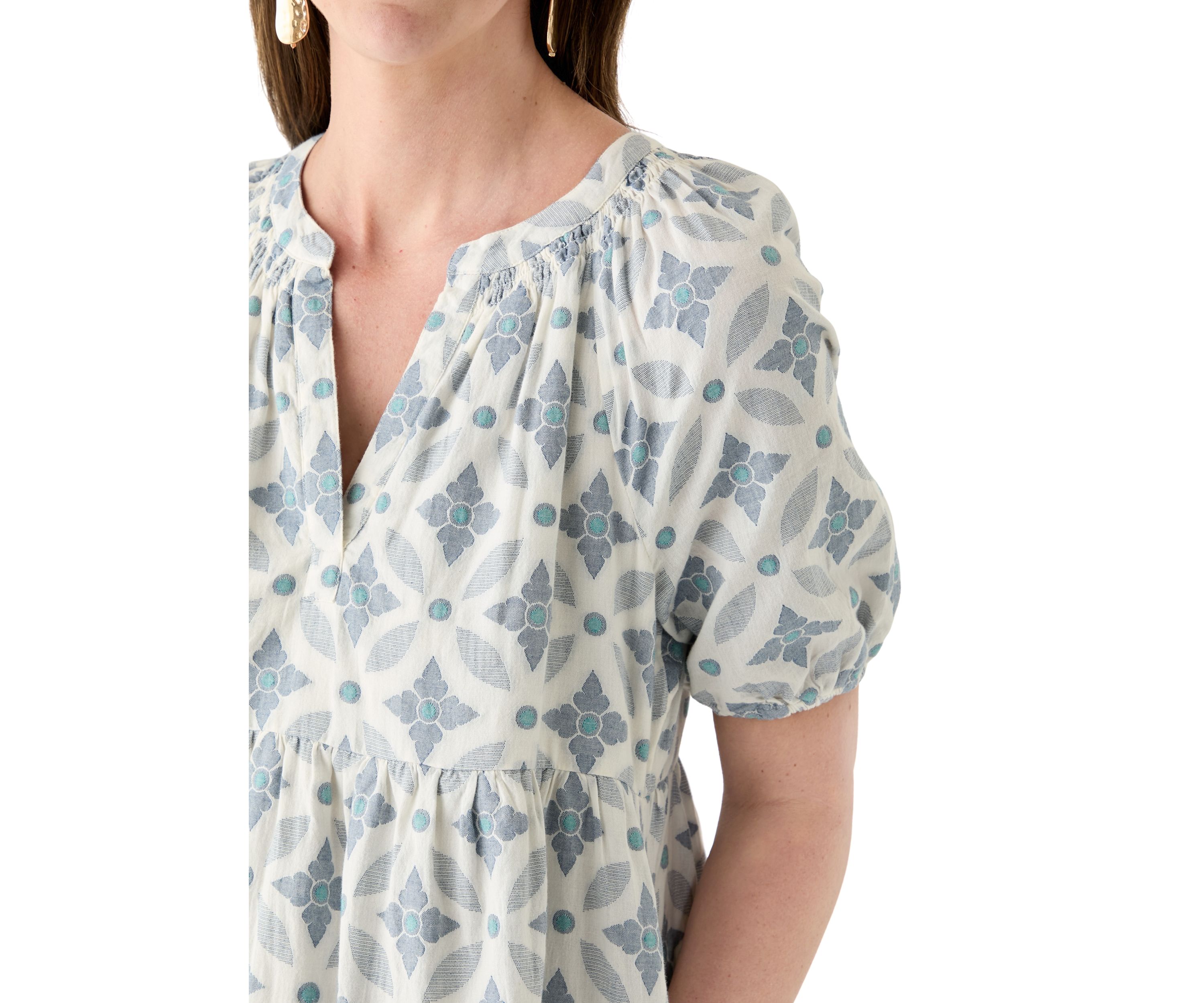 Womens Short Sleeve Peasant Dress