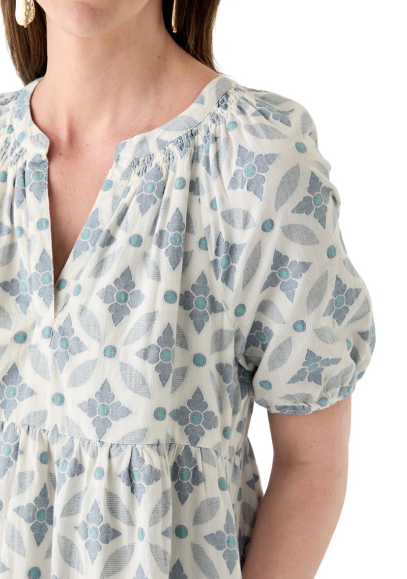 Womens Short Sleeve Peasant Dress