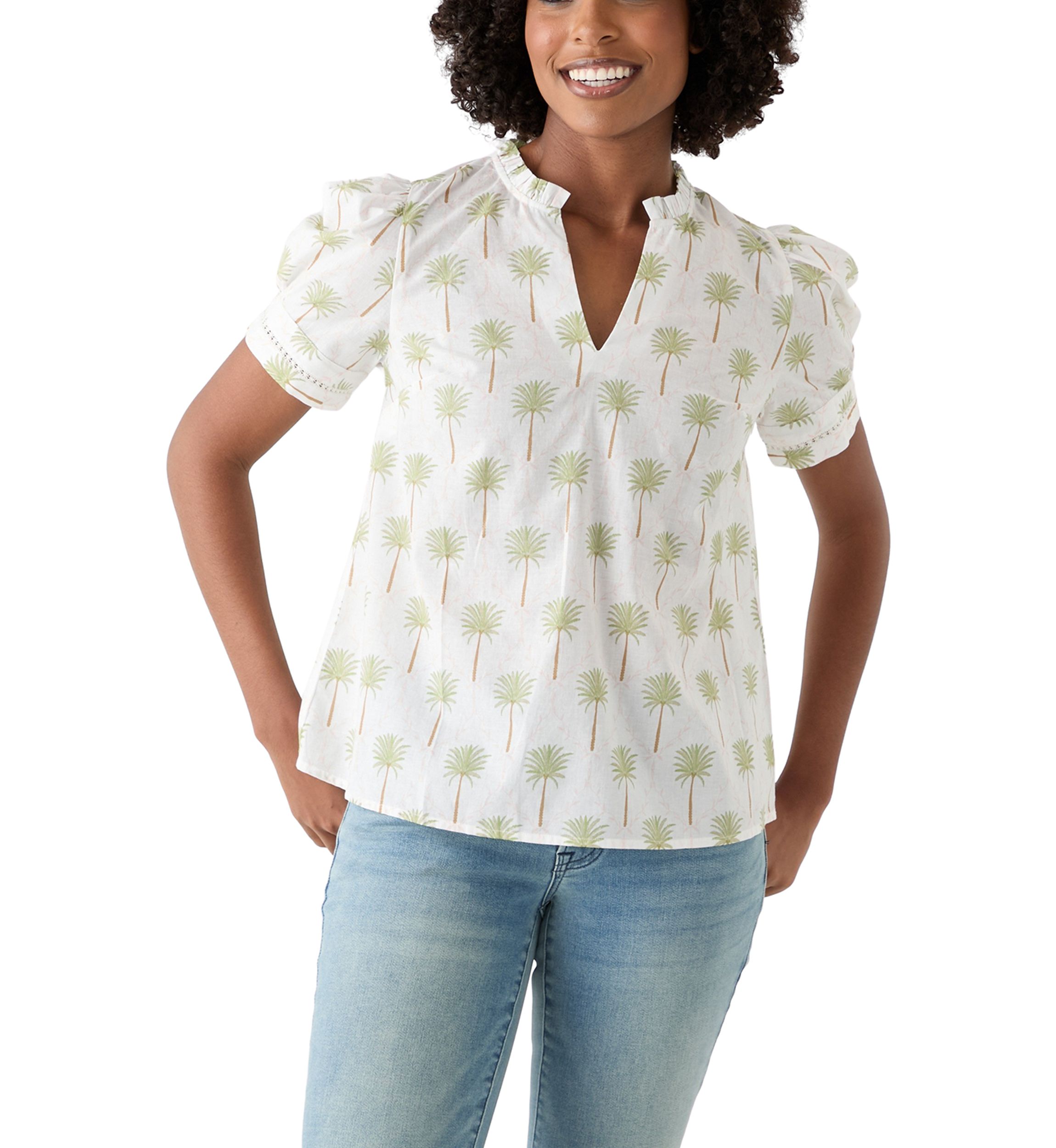 Womens Split Neck Top