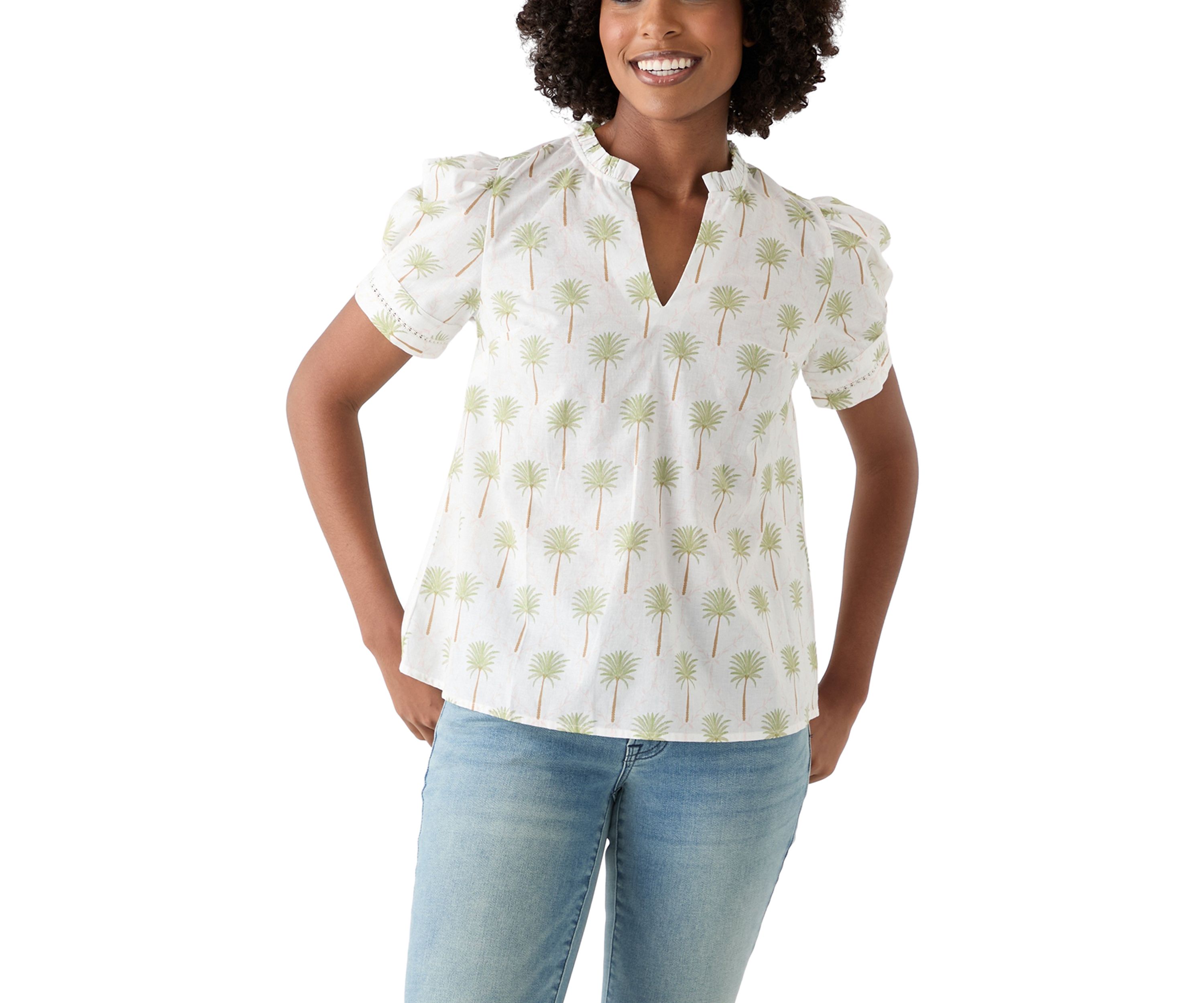 Womens Split Neck Top