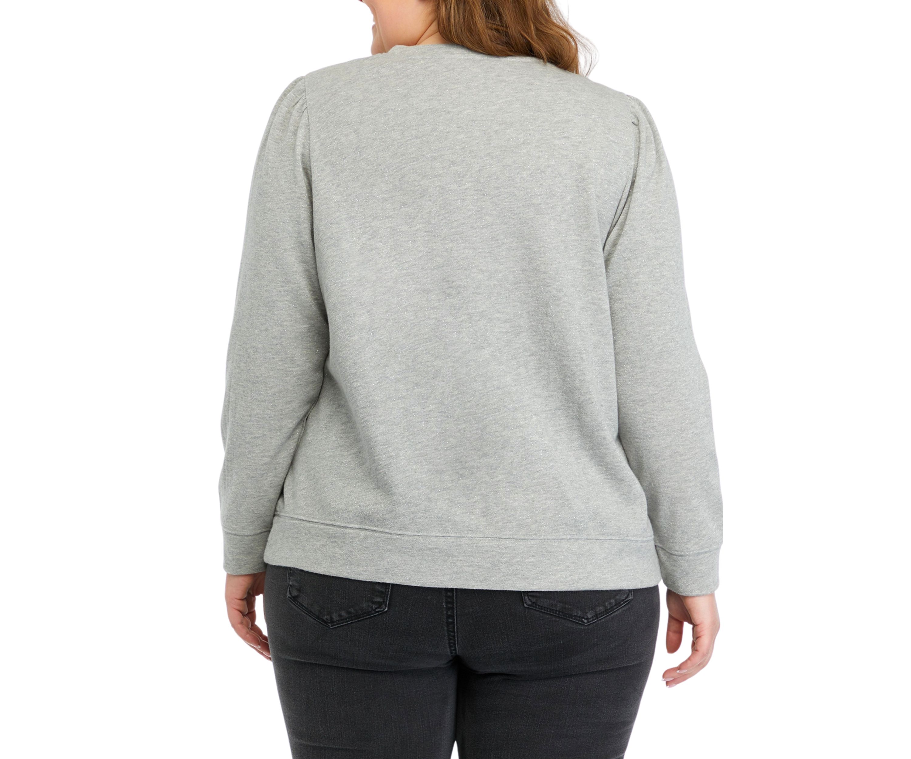 Plus Size Solid Sequin Sweatshirt