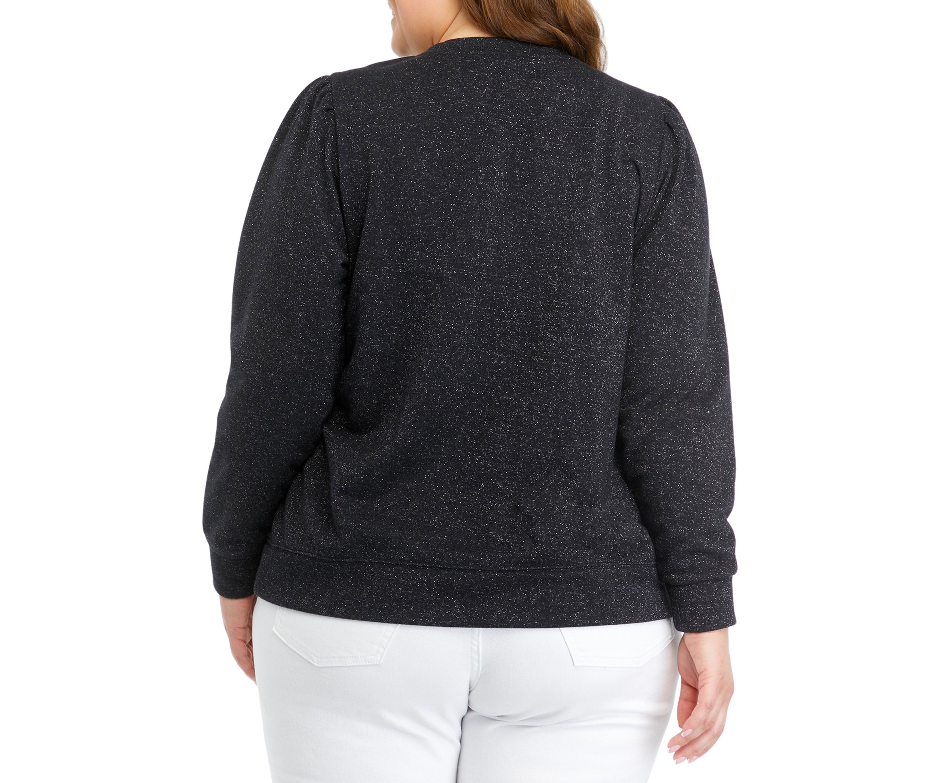 Plus Size Long Sleeve Sequin Sweatshirt