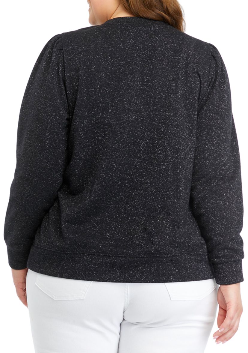 Plus Size Long Sleeve Sequin Sweatshirt