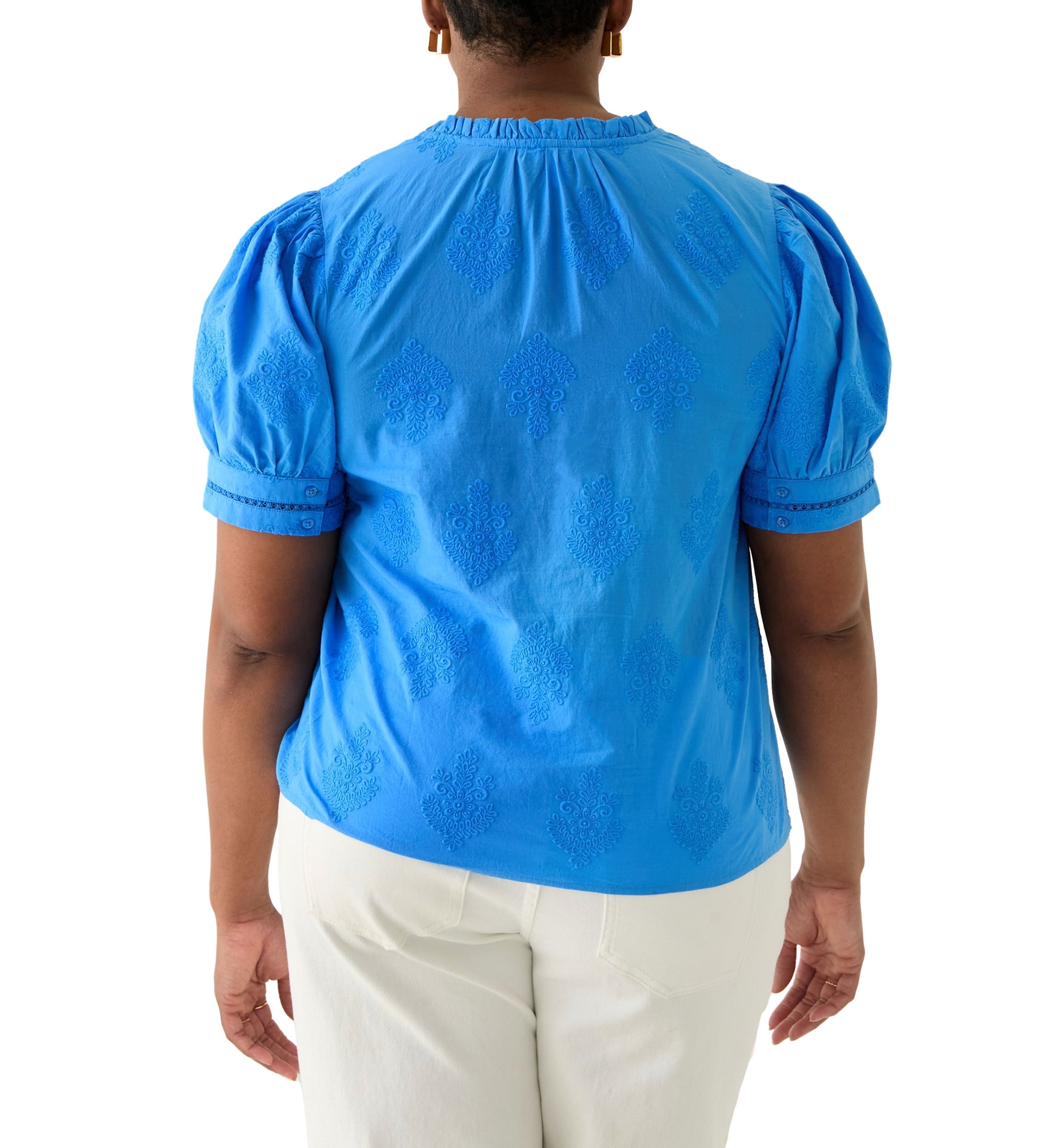 Plus Size Embroidered Woven Top